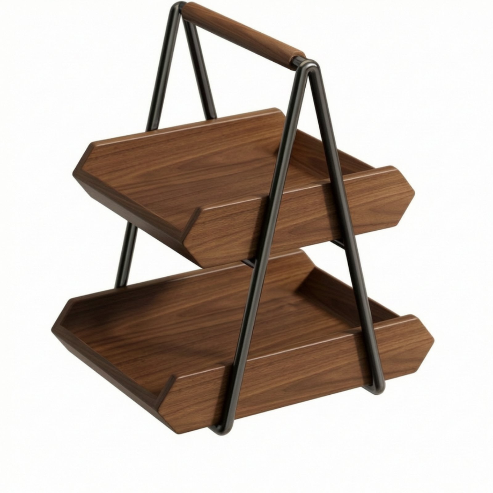 Wooden Tiered Tray Stand