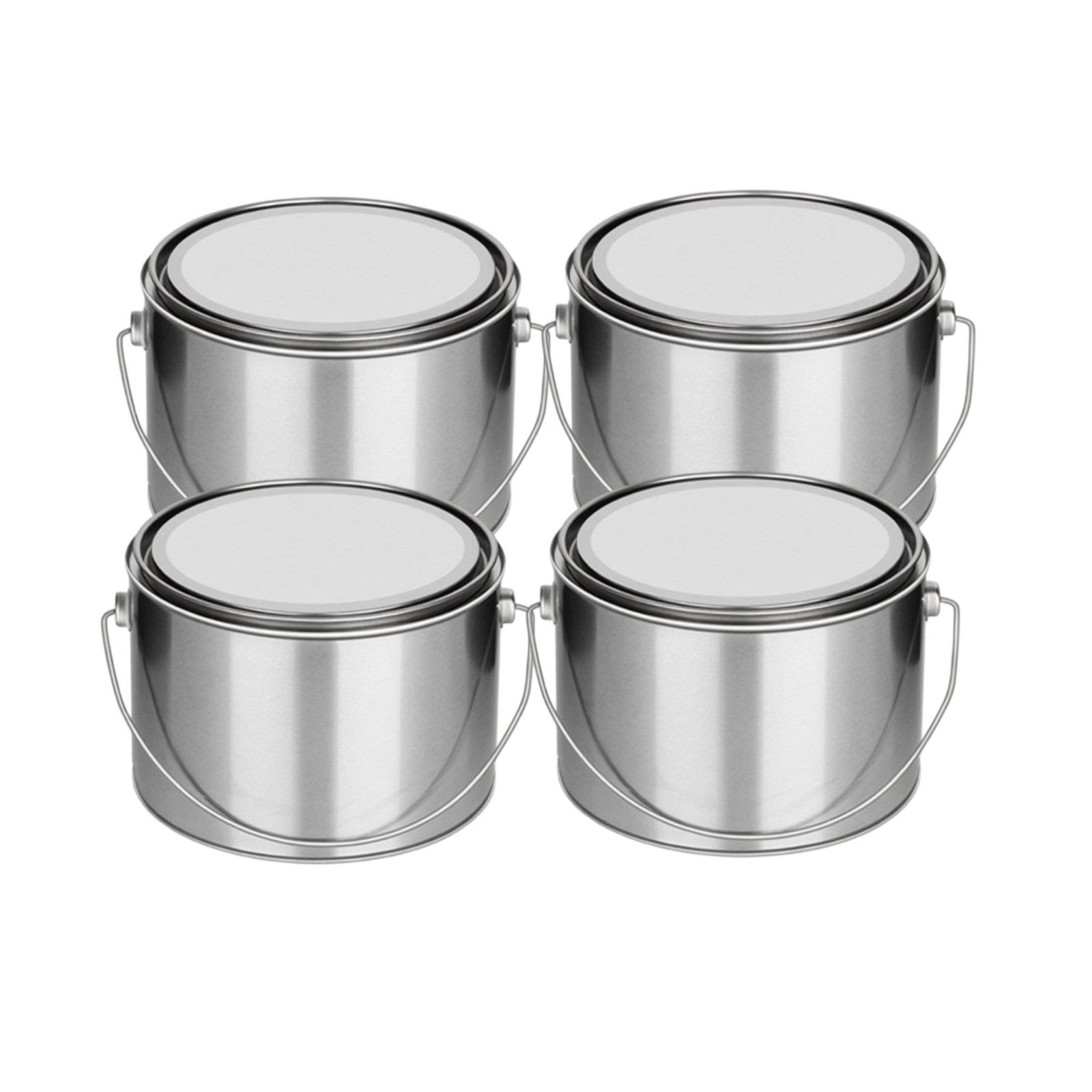 4-Piece Tinplate Storage Can with Lid