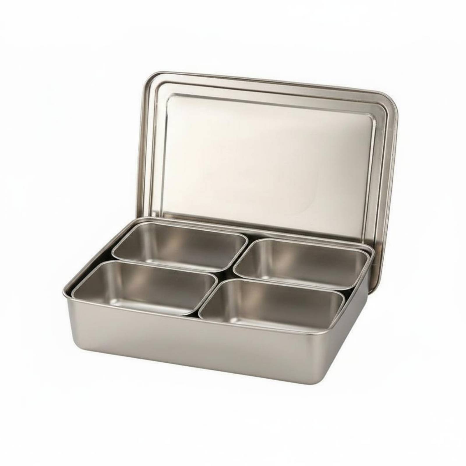 Stainless Steel Condiment Box – Four Compartment