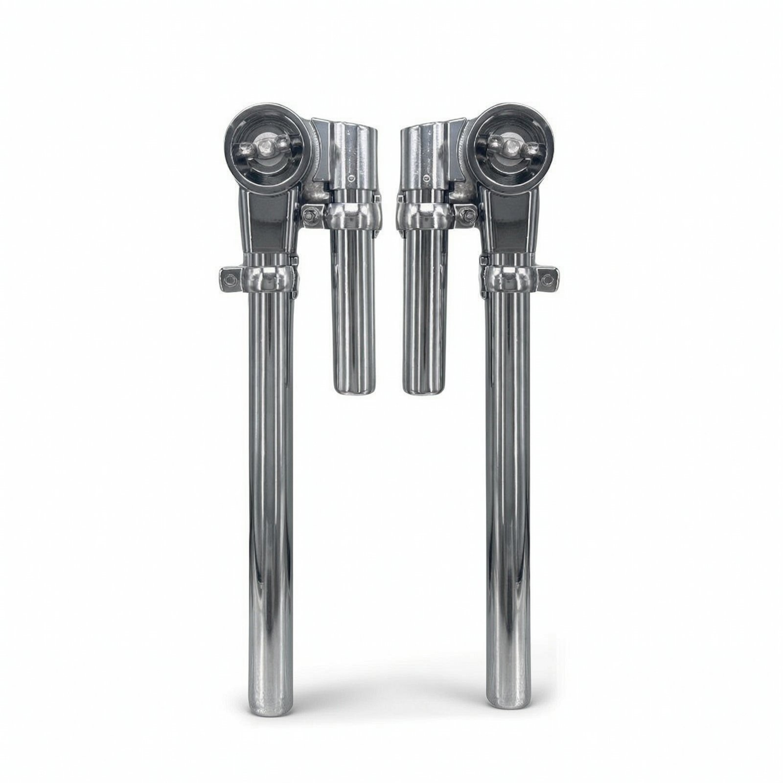 Chrome Tom Drum Mount Bracket – Silver Pipe Rack PAIR