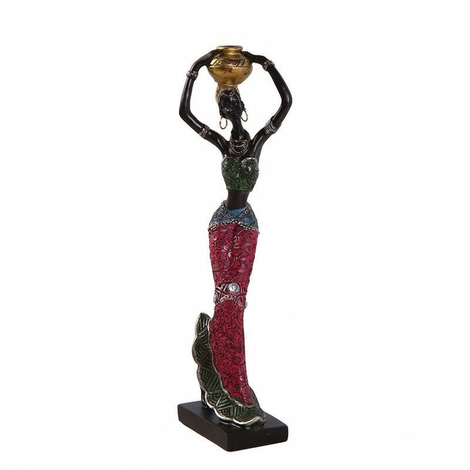 African Woman Figurine – Gold