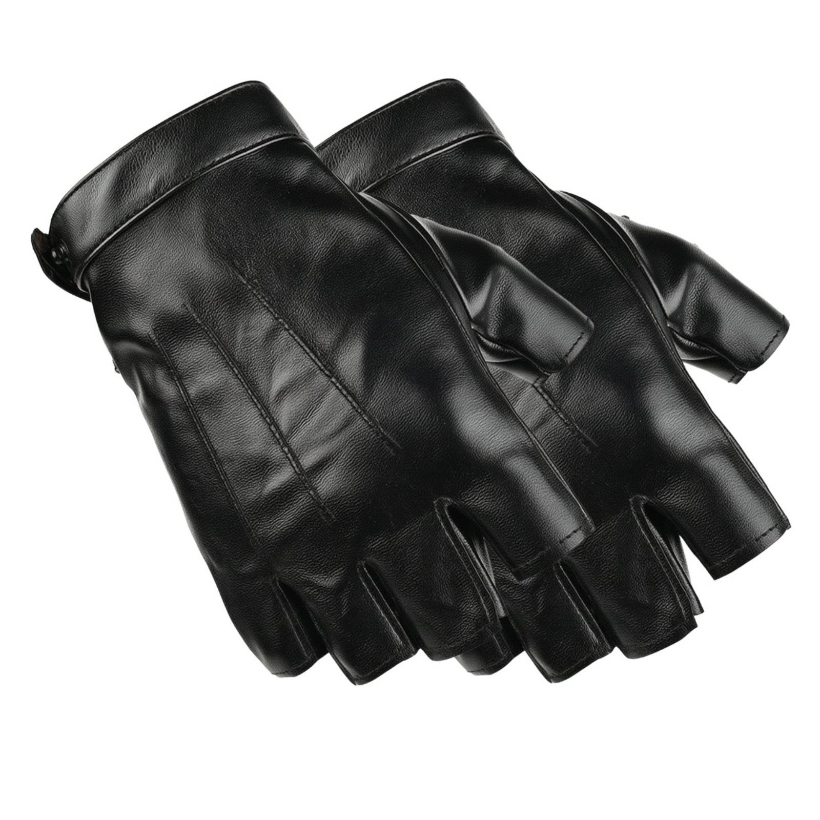 Fingerless Faux Leather Gloves