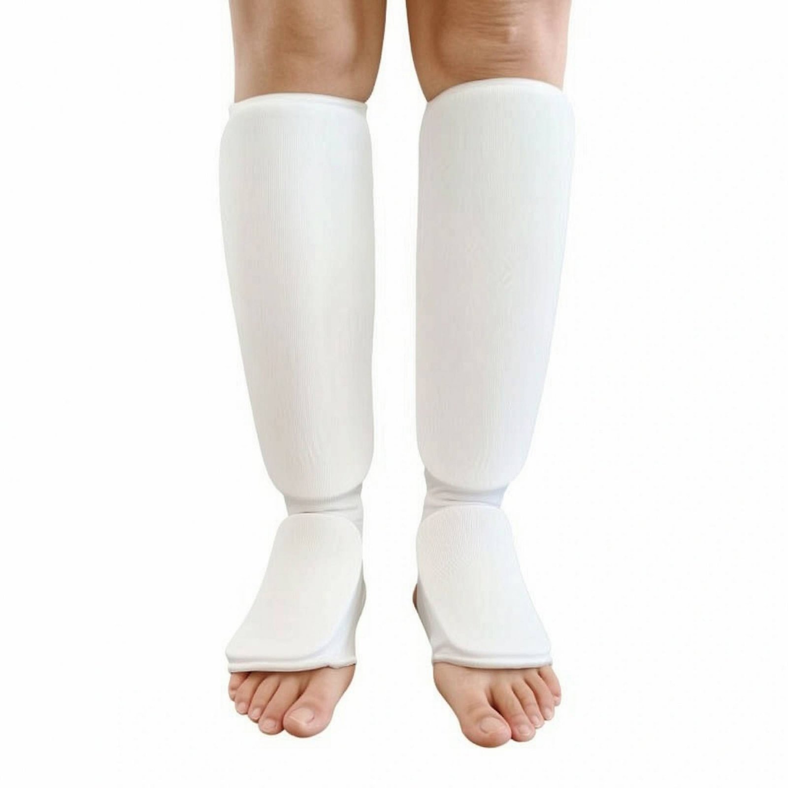 Padded Shin Instep Guards – White, Size S