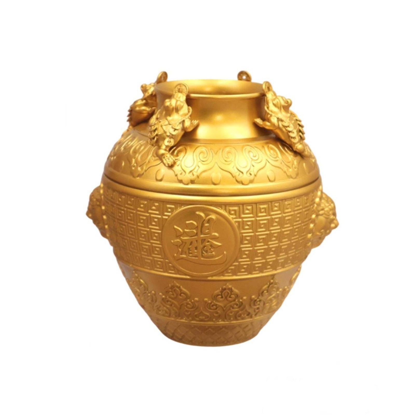 Gold-Colored Brass Jar