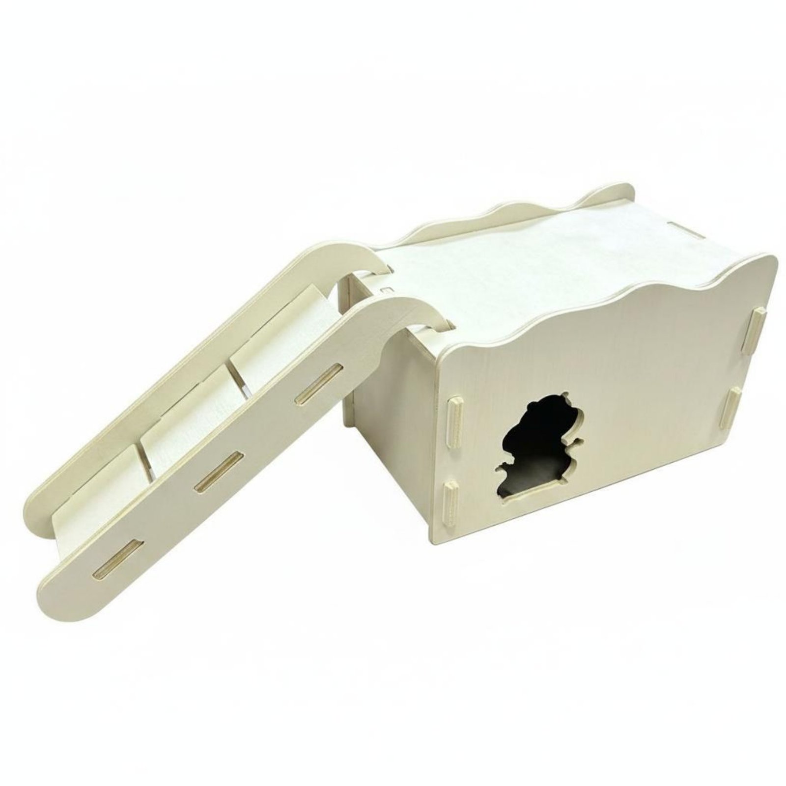 Wooden Hamster Hidehouse with Ramp