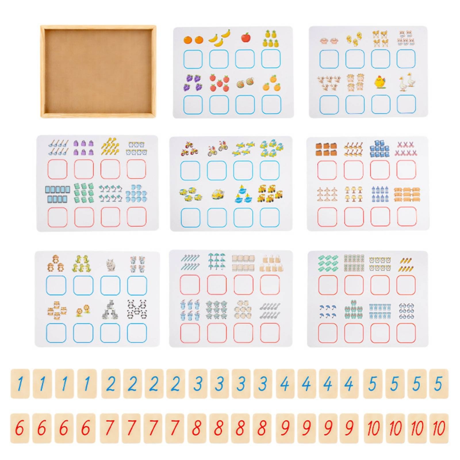Wooden Number Matching Board