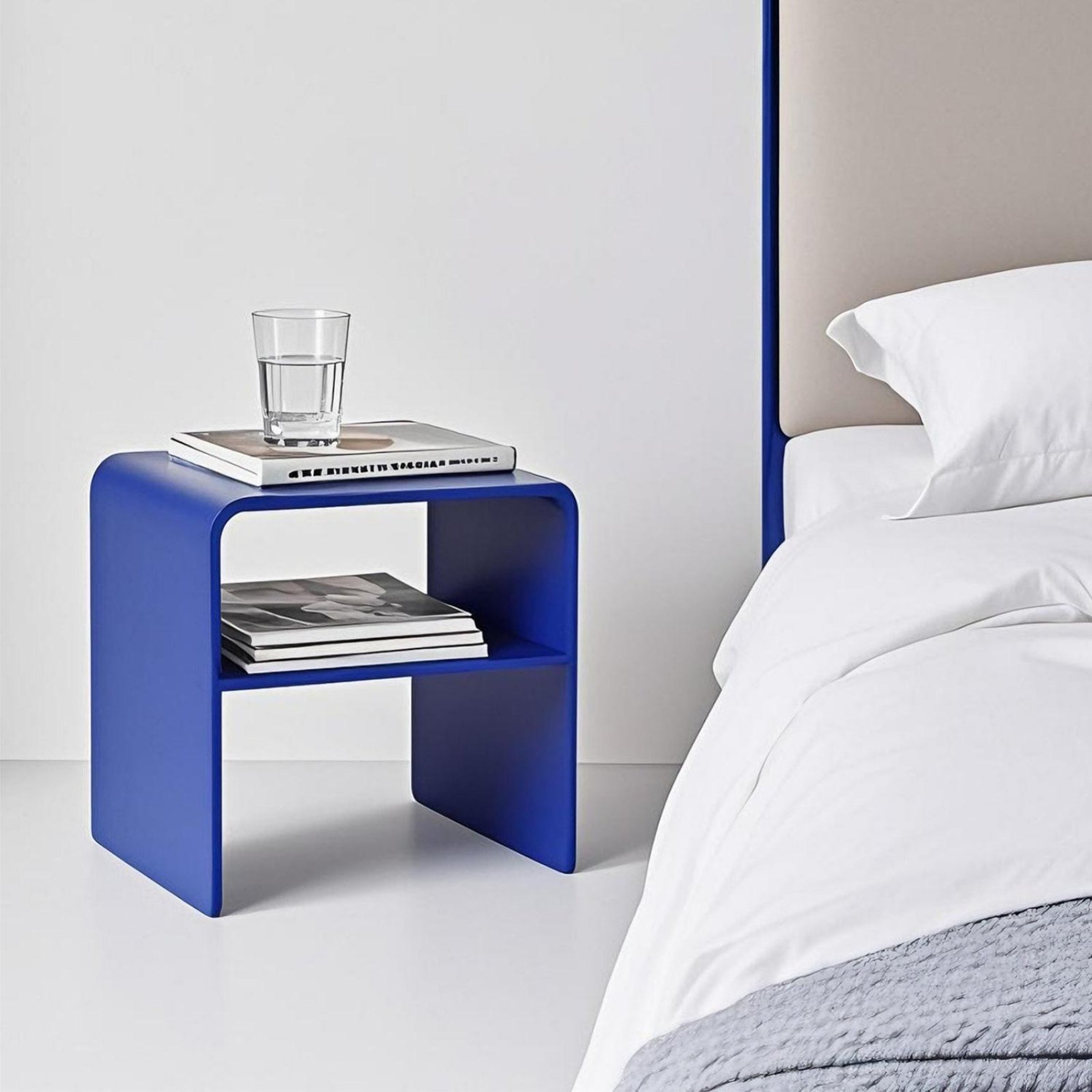 Transparent C-Shaped Nightstand