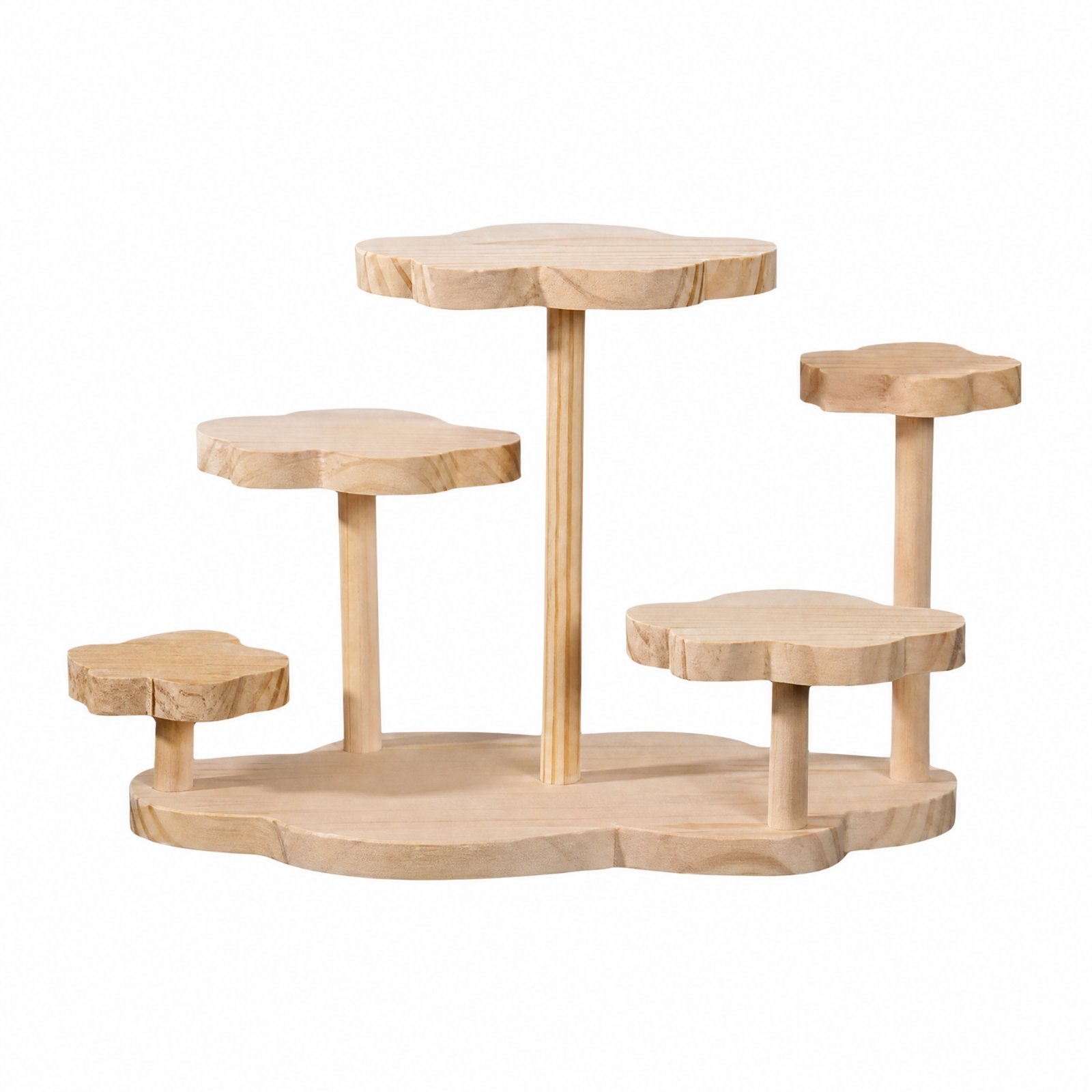 Wood Tiered Display Stand – Natural Flower