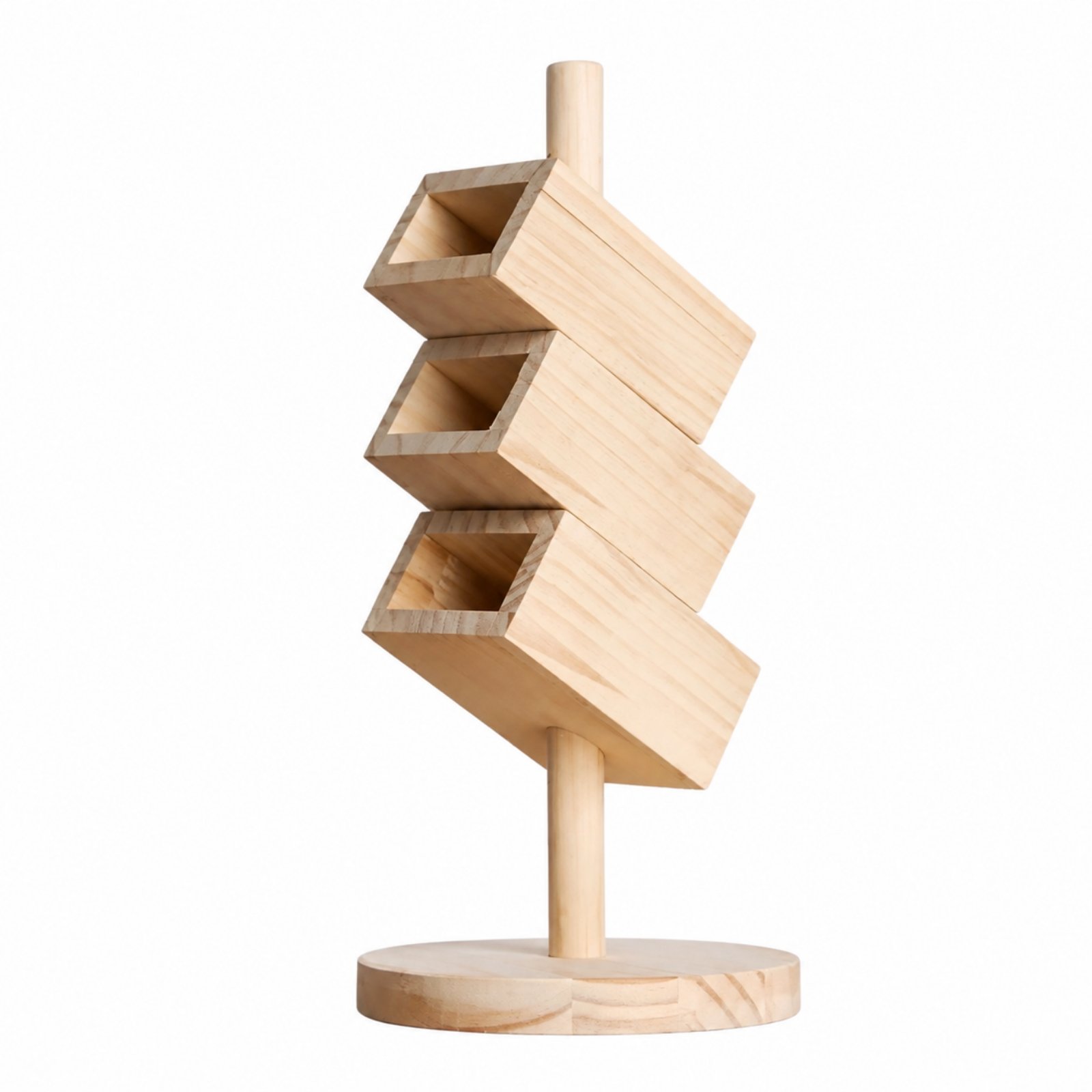 Wood Rotating Desk Organizer