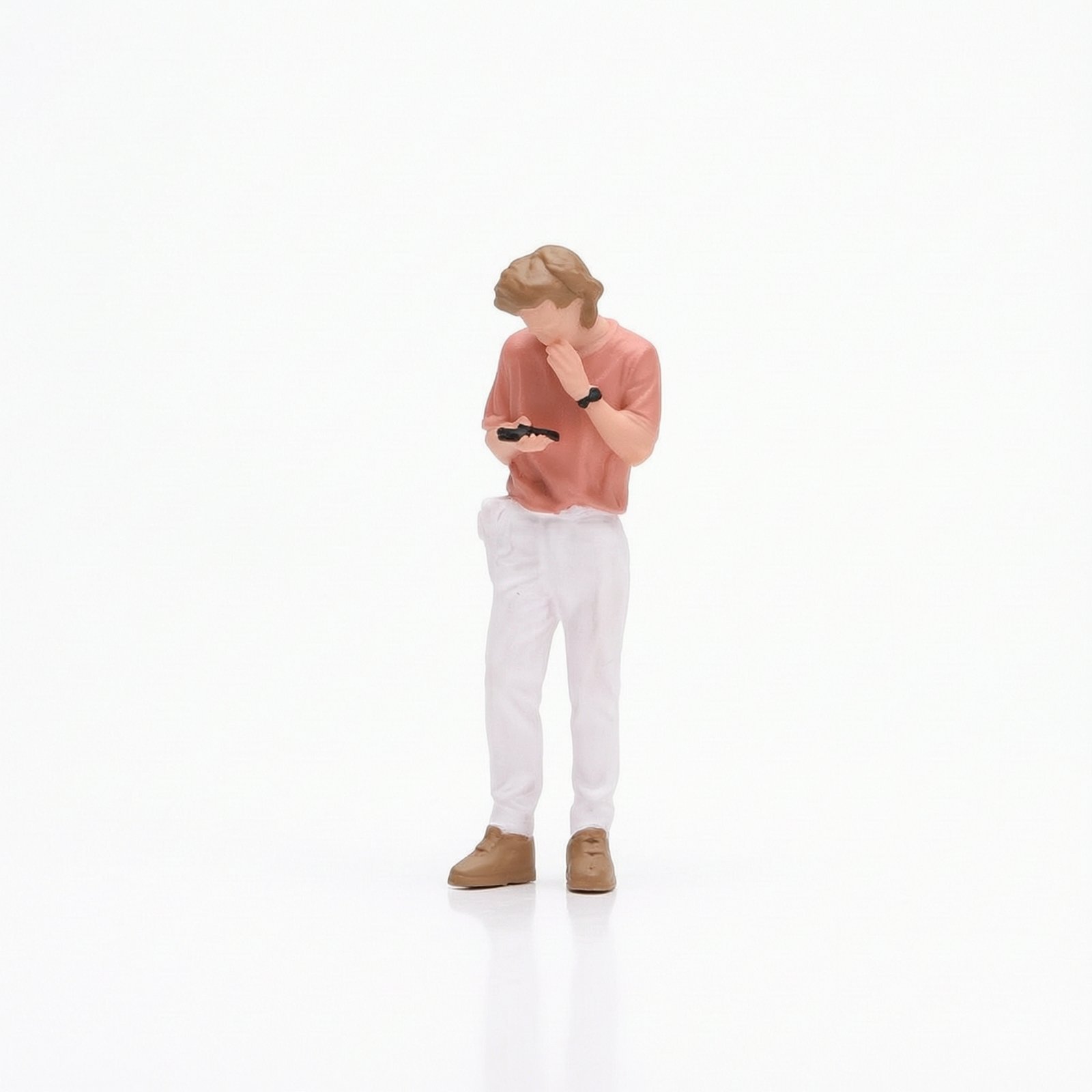 Painted Male Miniature with Smartphone