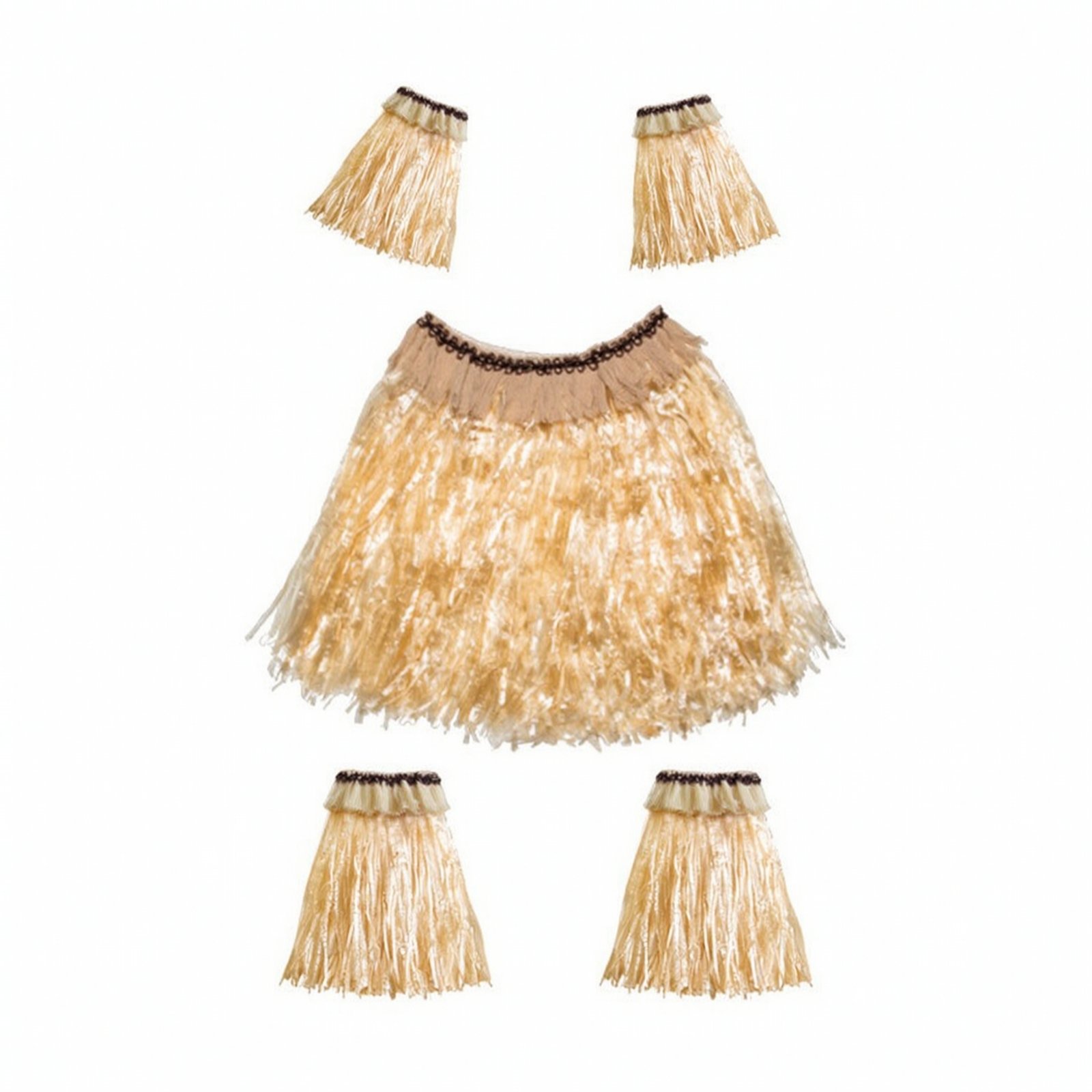 5-Piece Hawaiian Grass Skirt Costume
