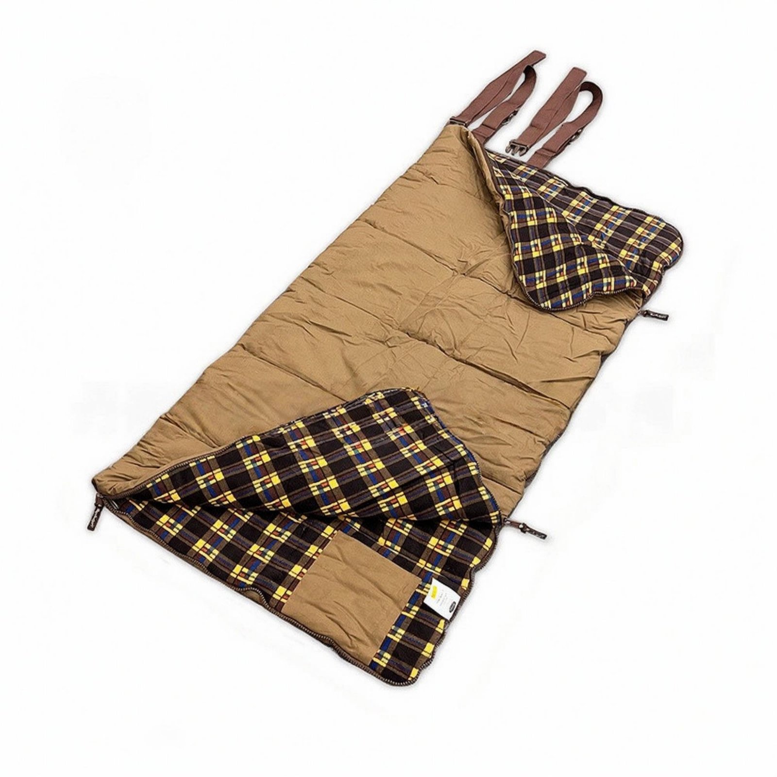 Sleeping Bag Zippered Plaid-Lined