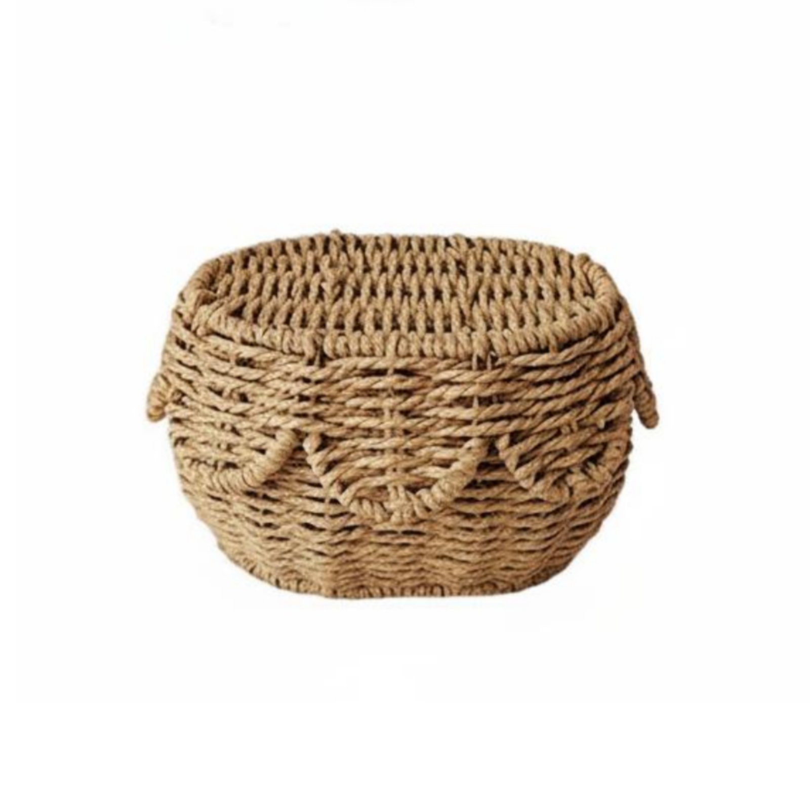 Lidded Woven Storage Basket – 21-17.5-11cm