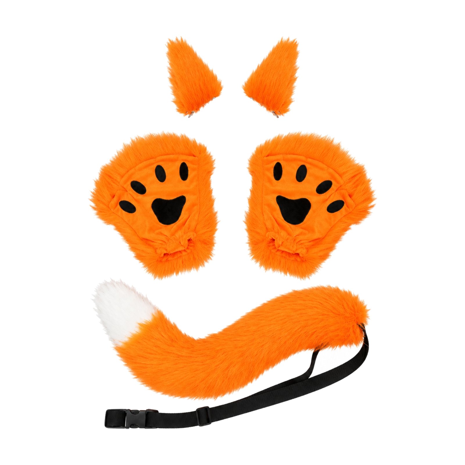 Furry Ears Gloves Tail Set