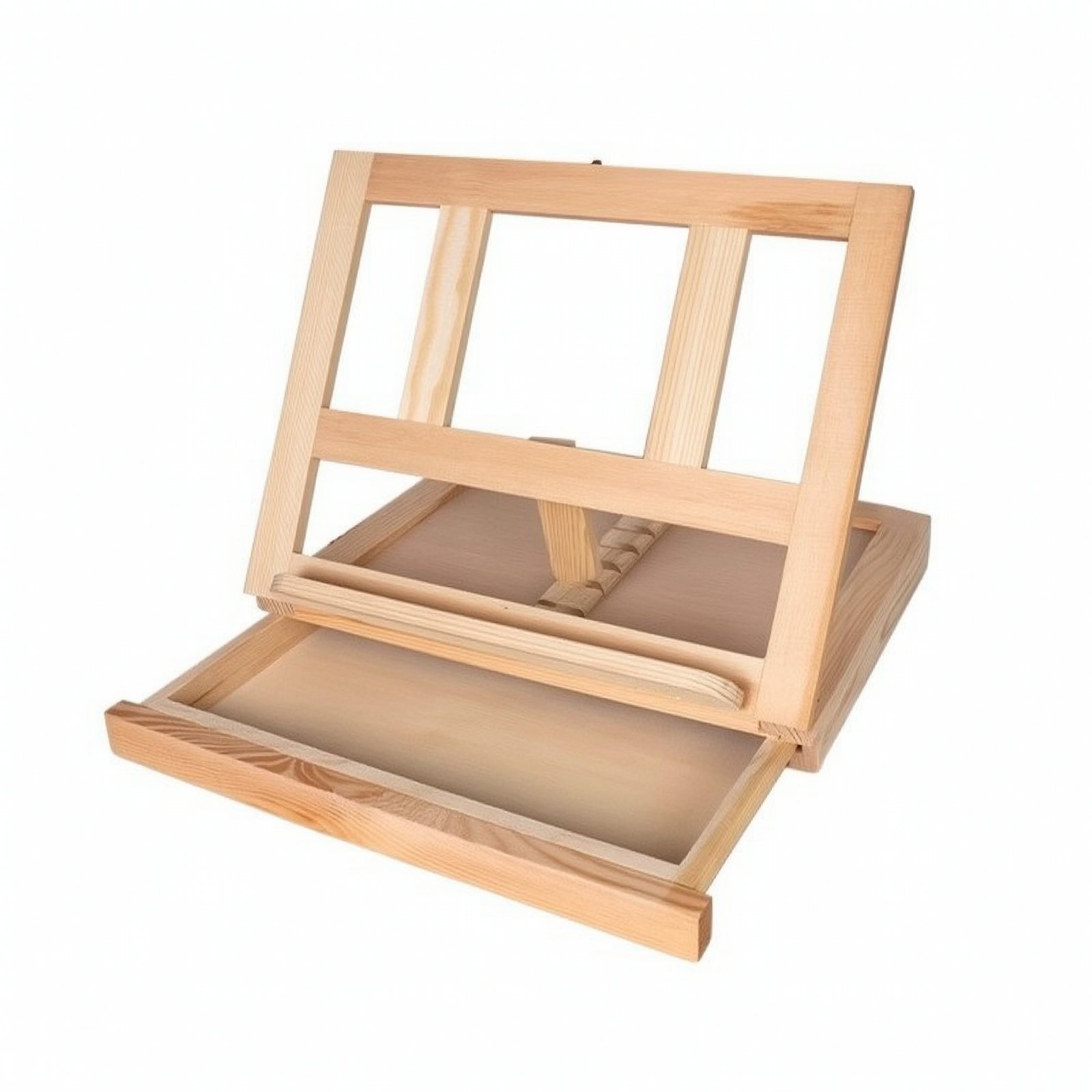 Wooden Tabletop Easel with Storage