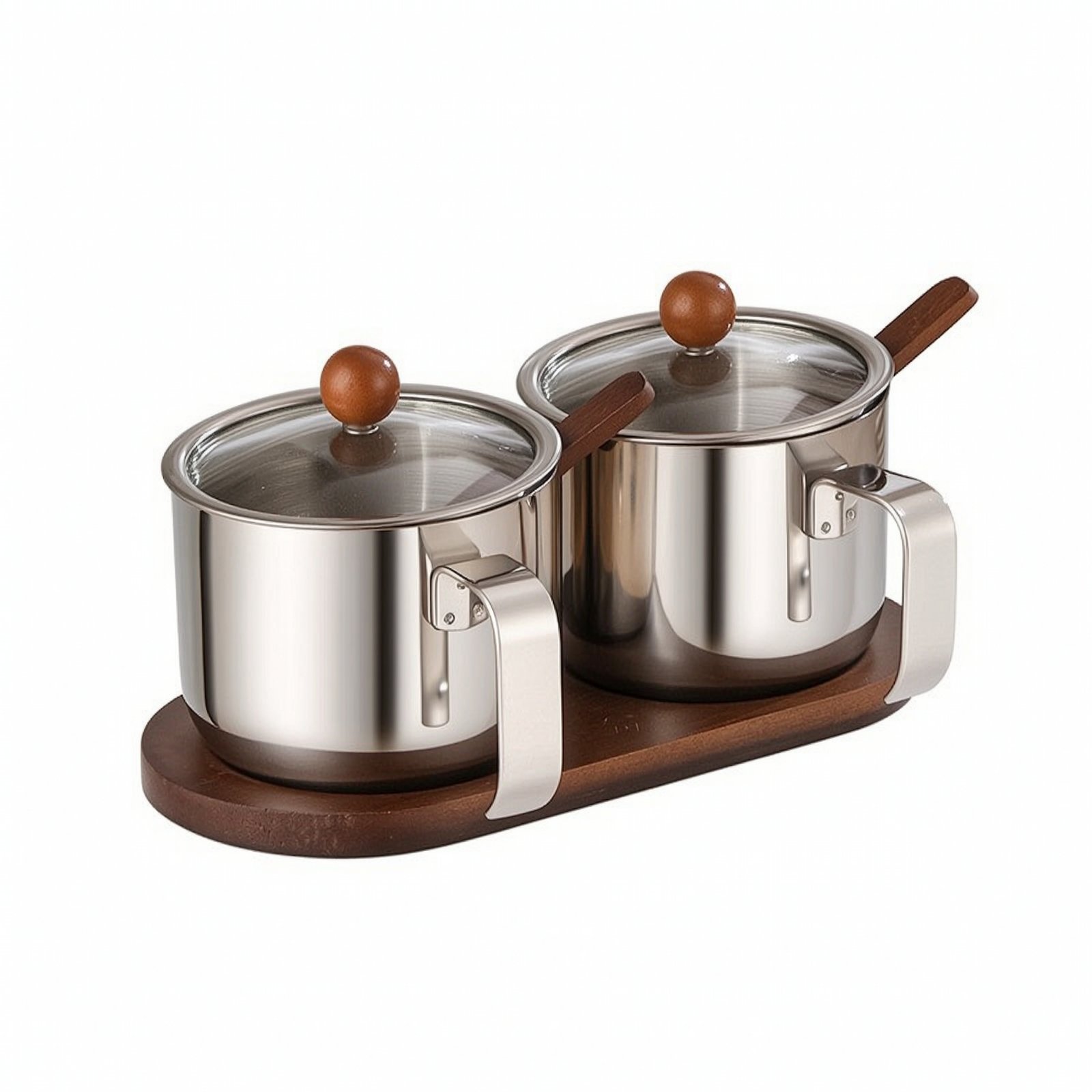 2-Piece Stainless-Steel Condiment Jars