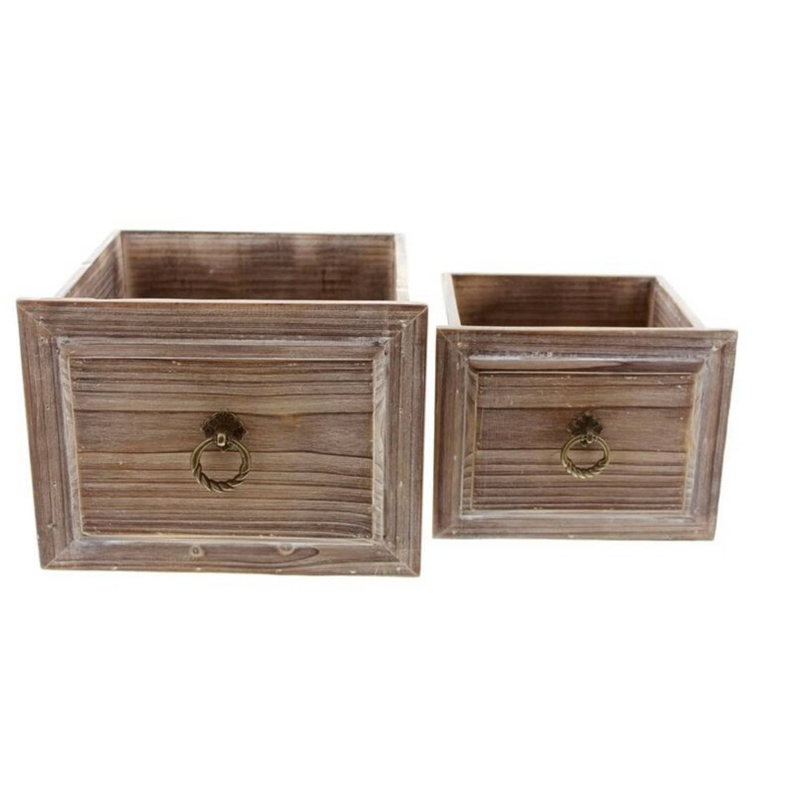 2-Piece Wooden Planter Boxes