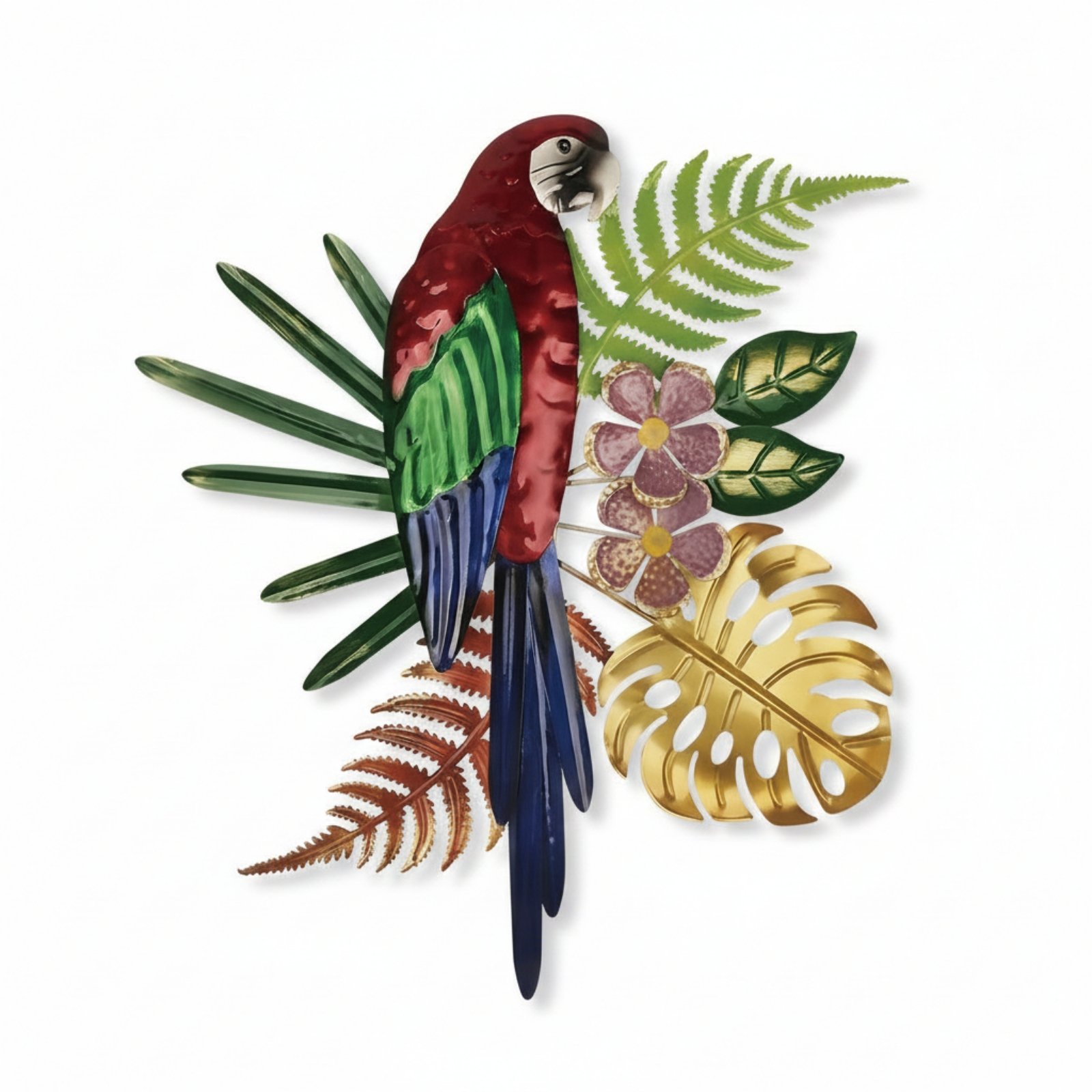 Layered Metal Parrot Wall Art