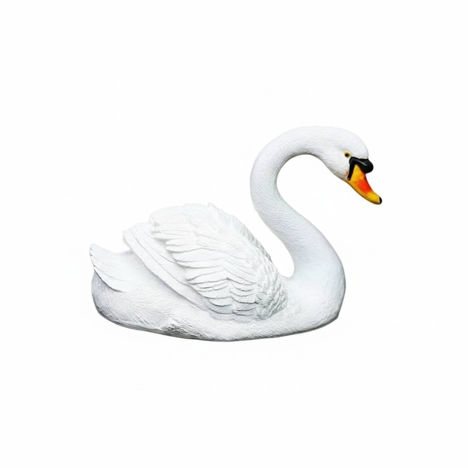 Buoyant Swan Statue – White, Head-down