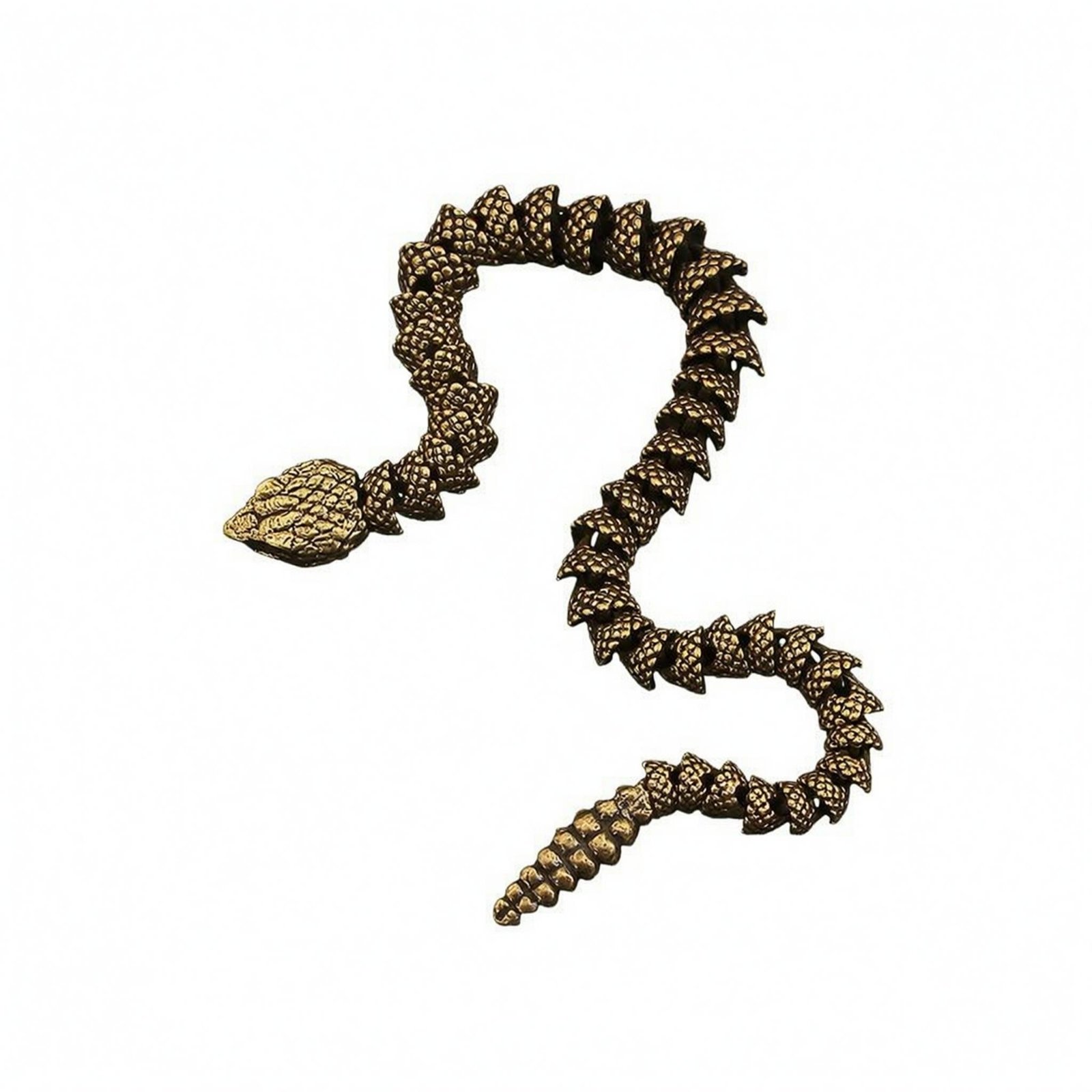 Brass Snake Figurine Coiled