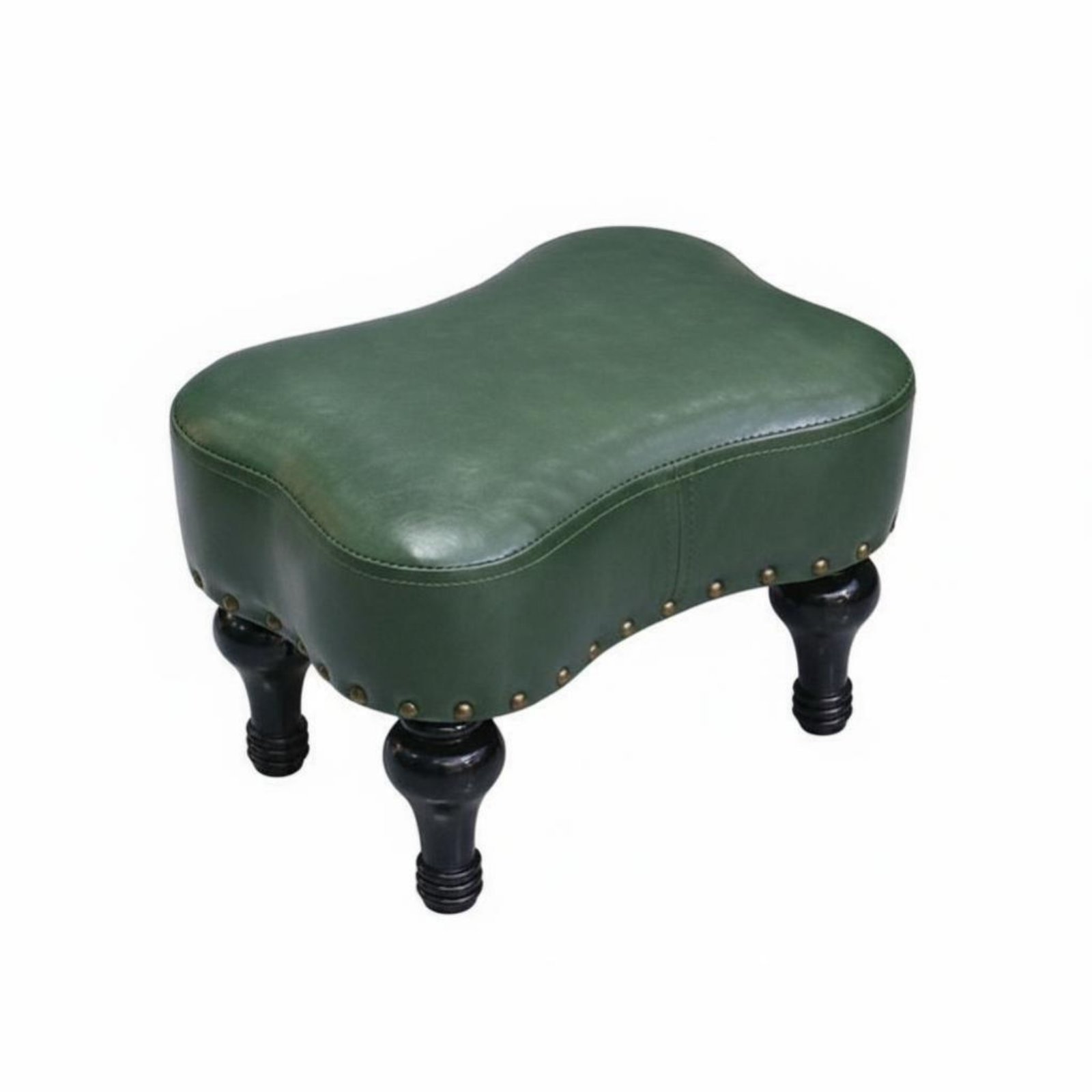Upholstered Footstool Wooden Legs