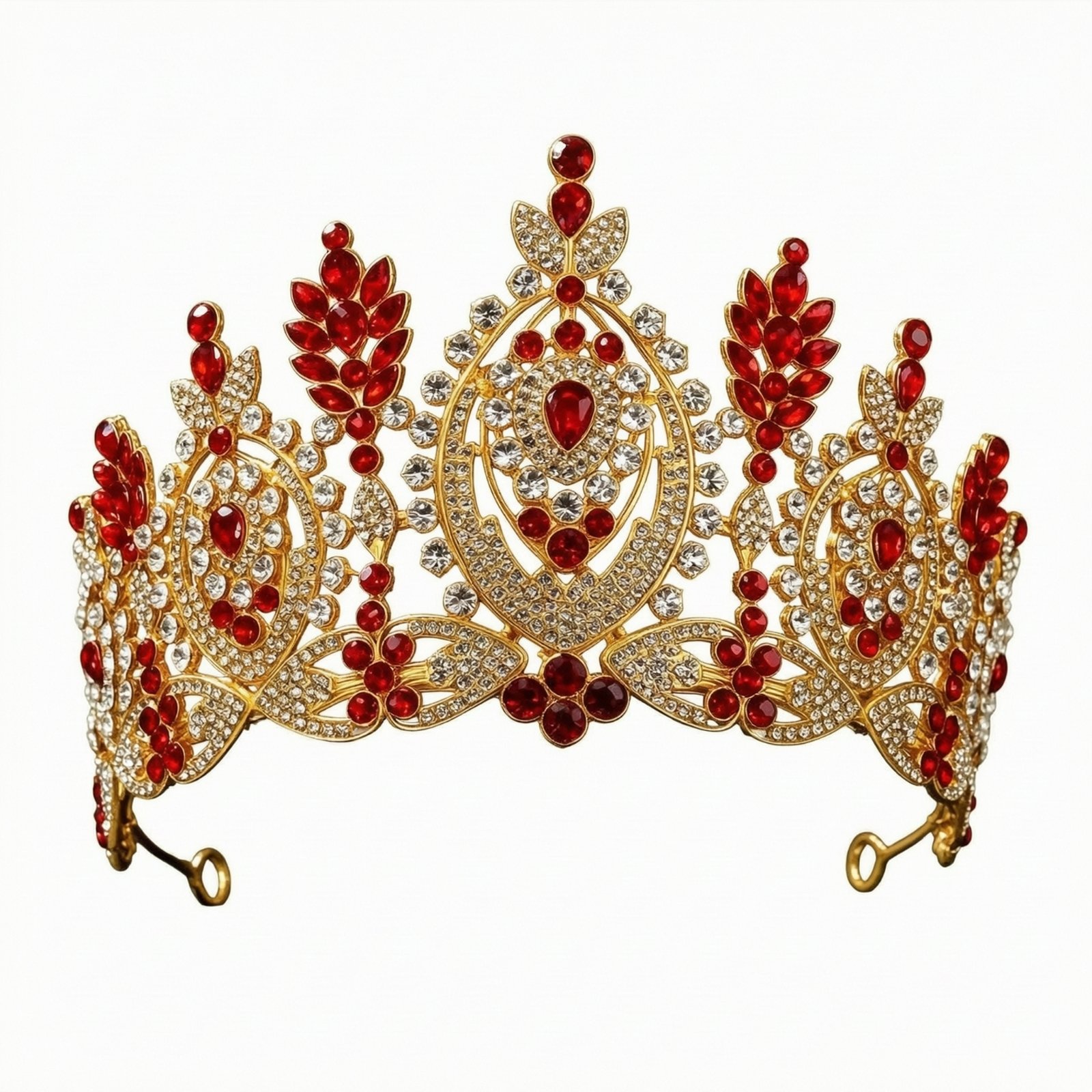 Set of 4 Crown Headpiece with Rhinestones