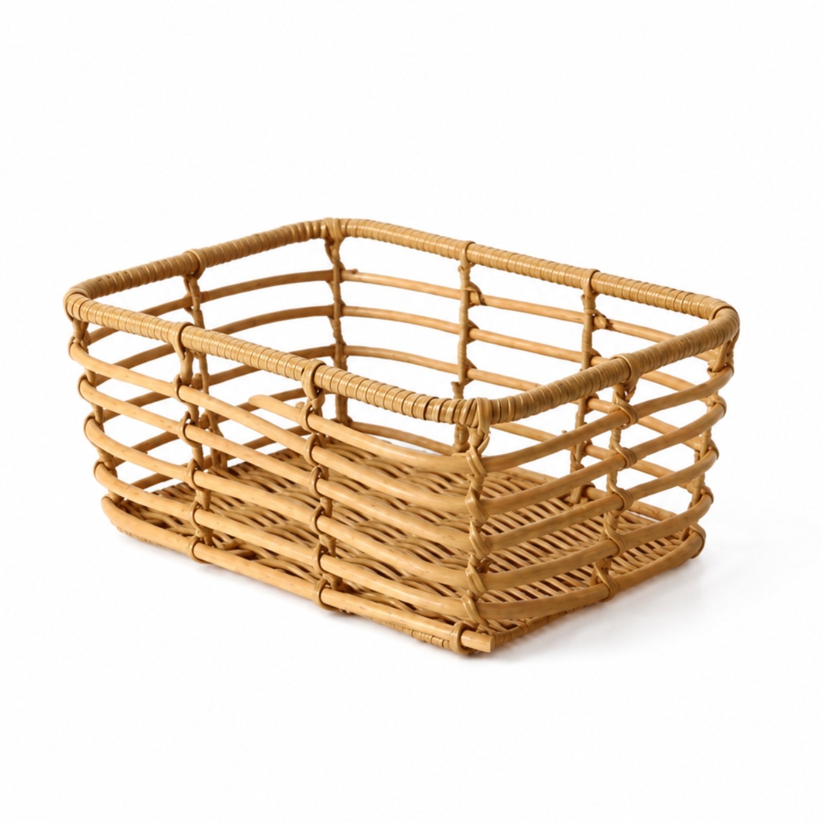Faux Rattan Basket