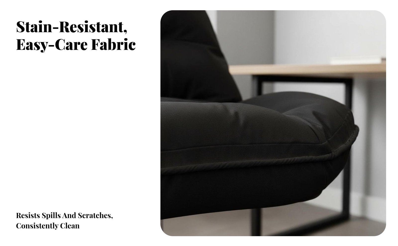 Armless Rolling Chair – White