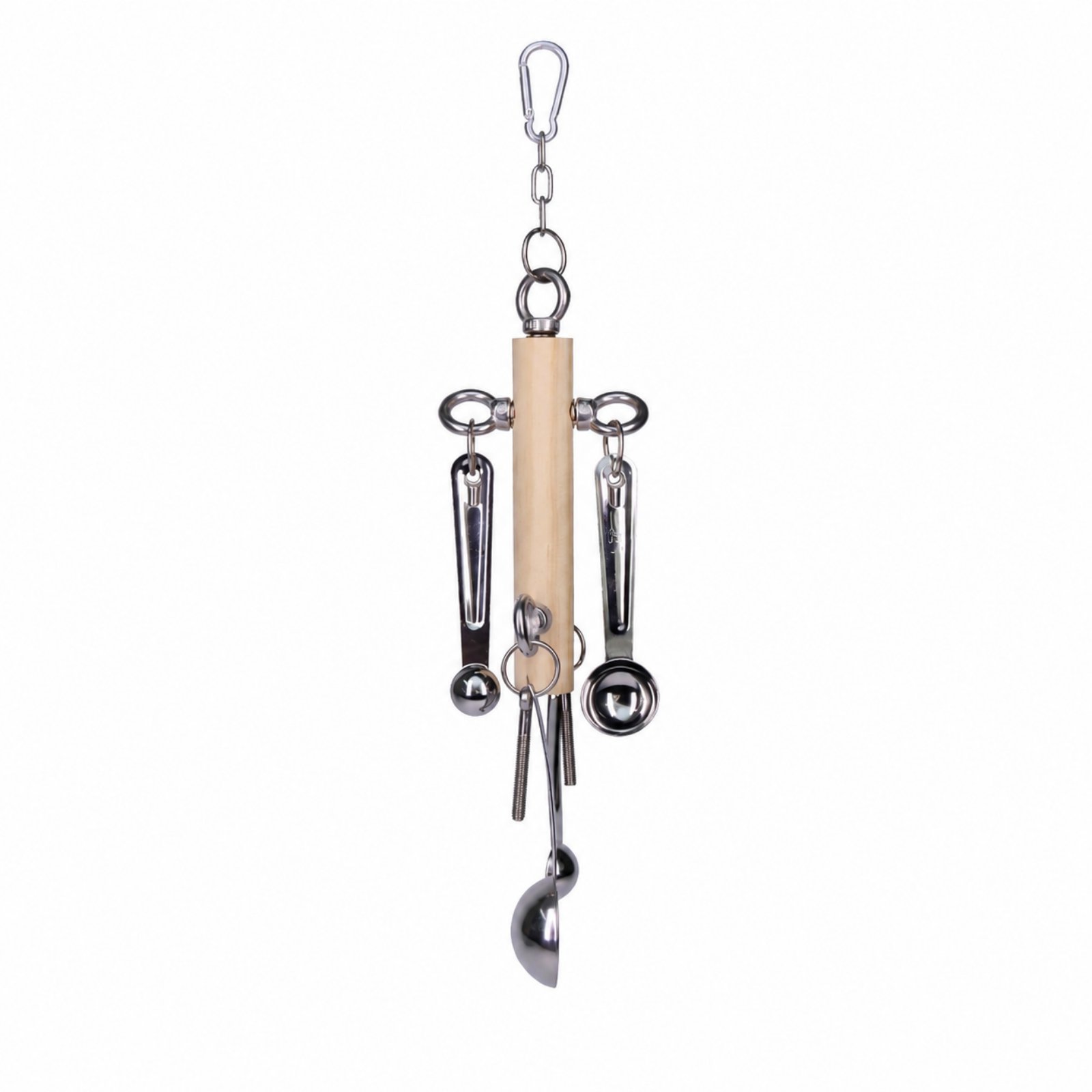 Wooden Cage Toy with Metal Spoons