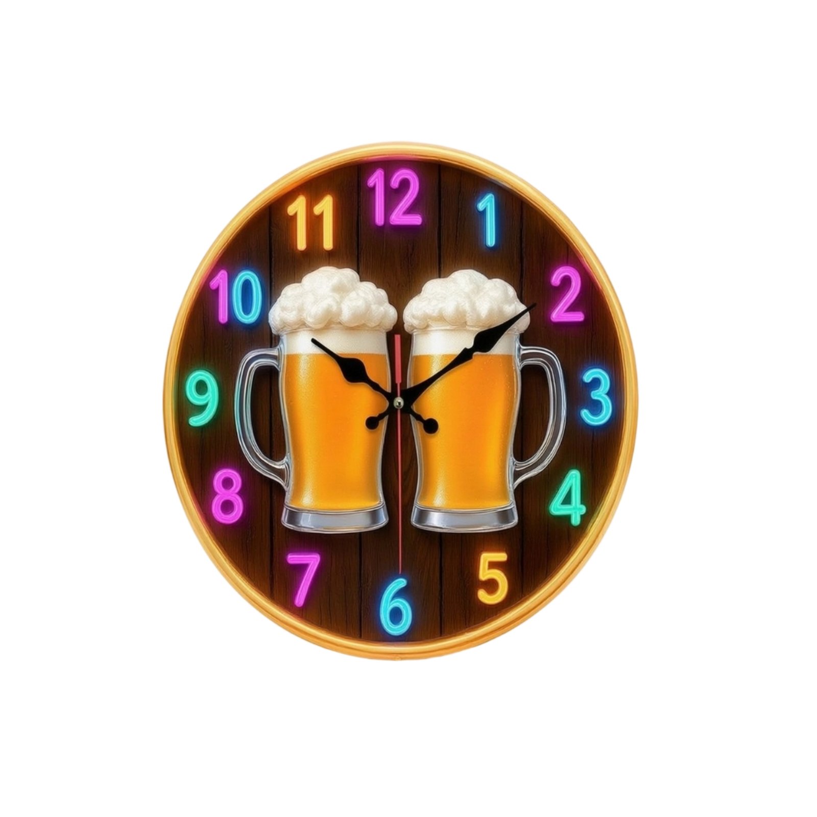 Clock with Beer Motif Silent Bar