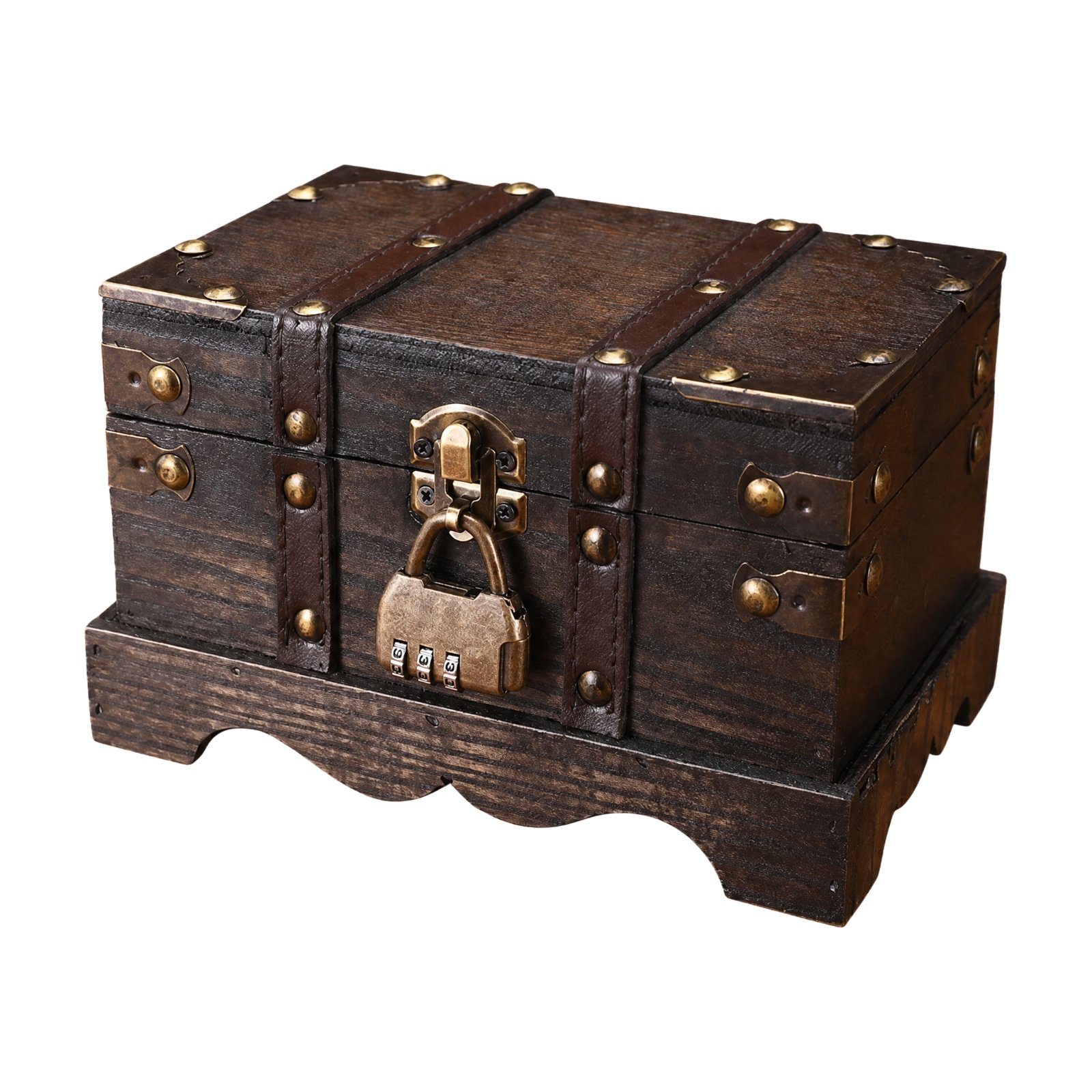Ash Wood Storage Chest with Combination Lock