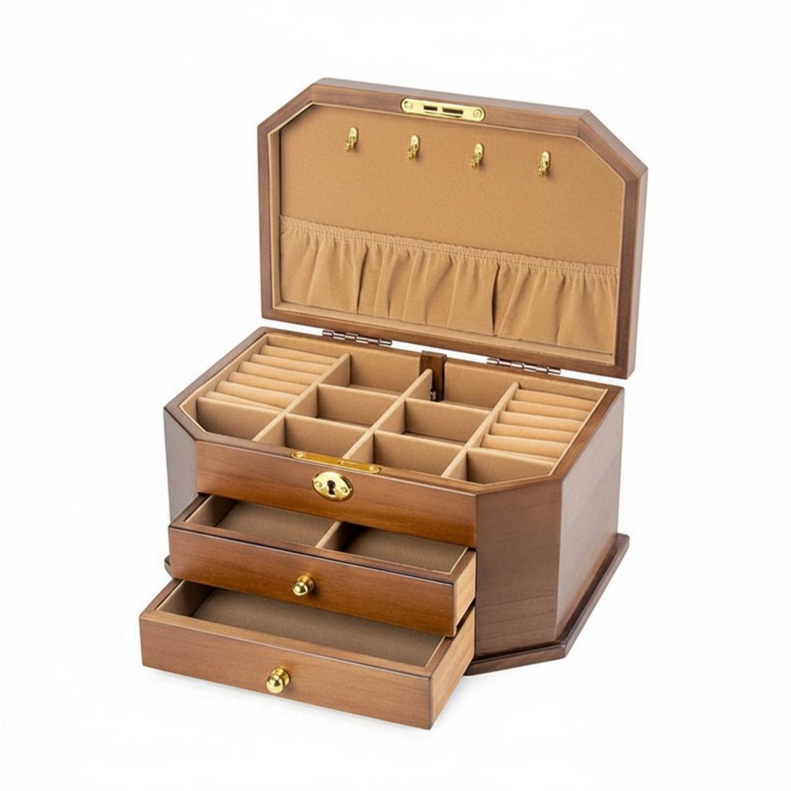 Lockable Wooden Jewelry Box