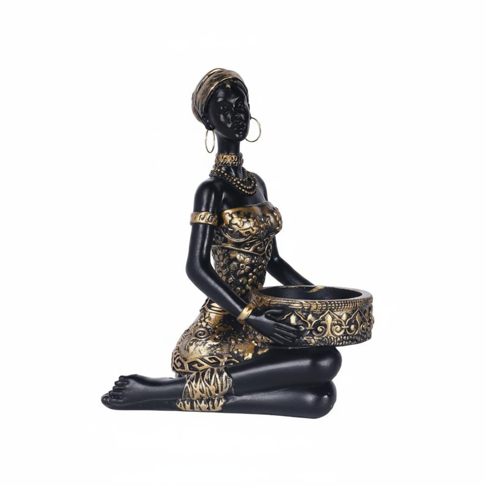 African Woman Candle Holder Statue