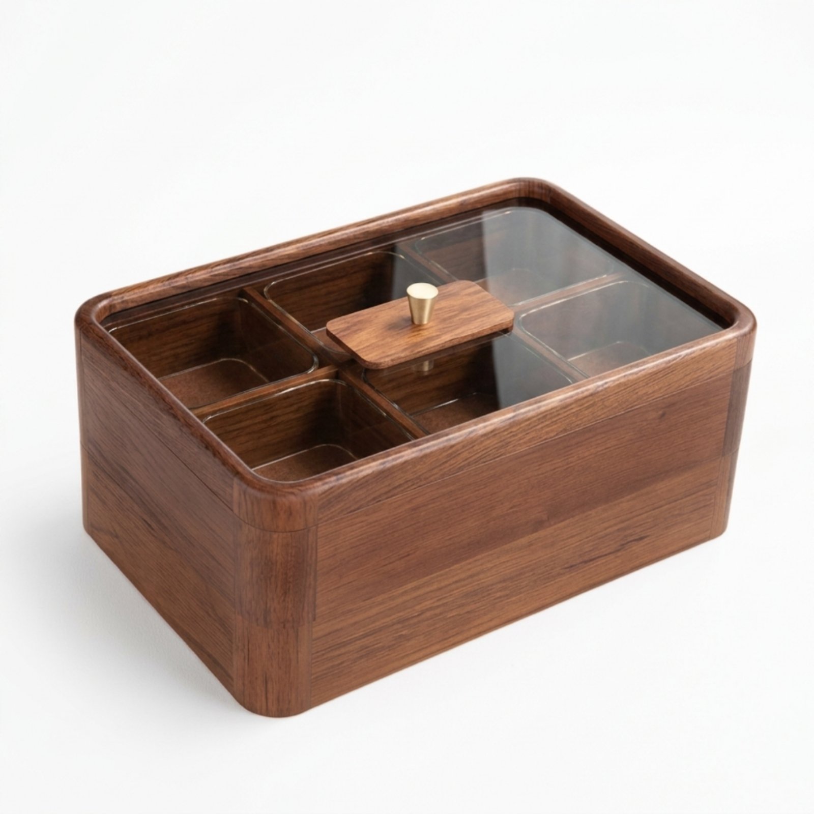 Wooden Snack Platter with Transparent Lid