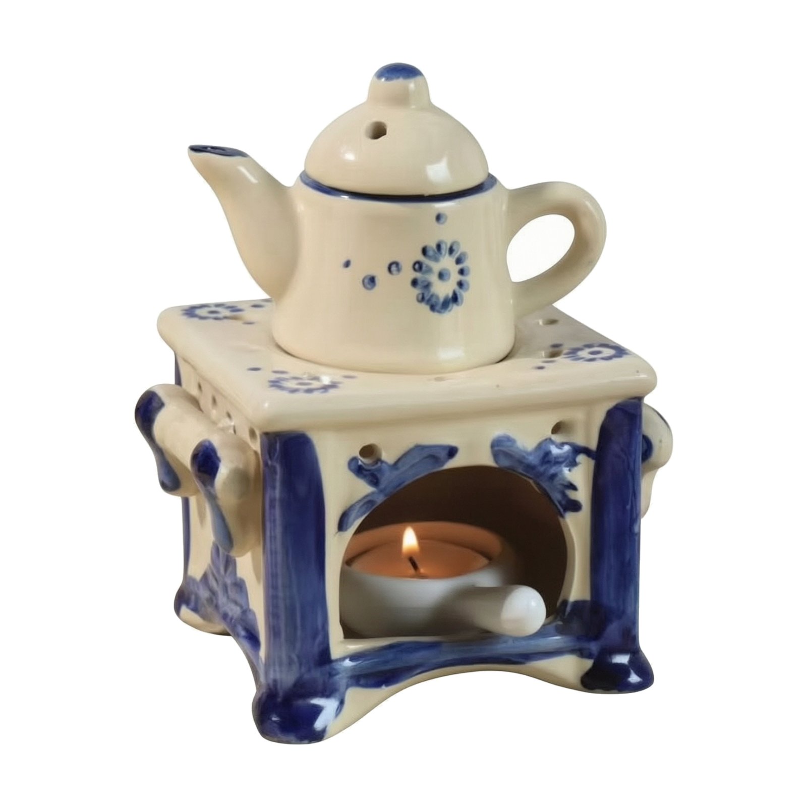 Ceramic Aroma Warmer – Vintage Hand Painted
