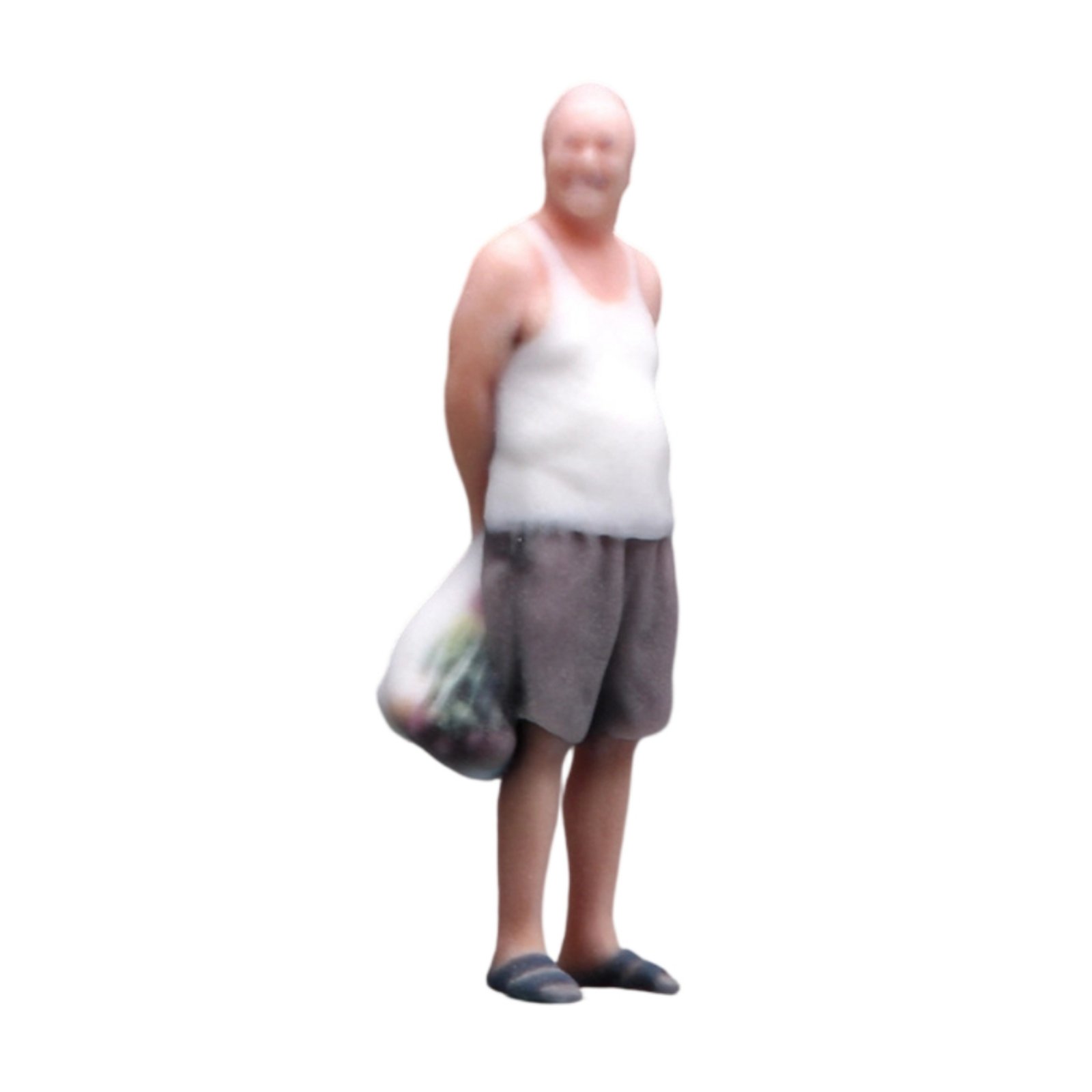 Miniature Figurine with Grocery Bag