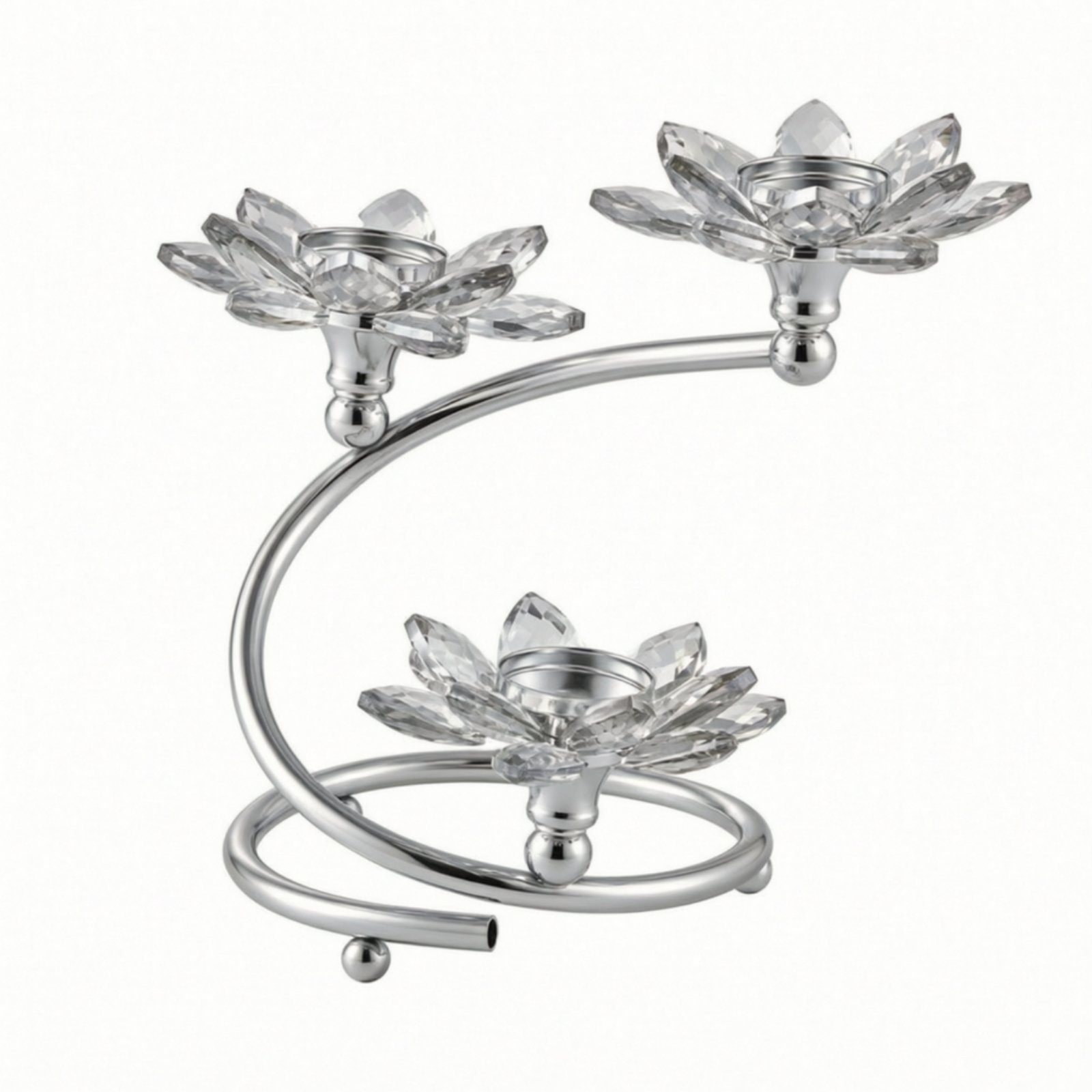 Candle Holder with Crystal Petals