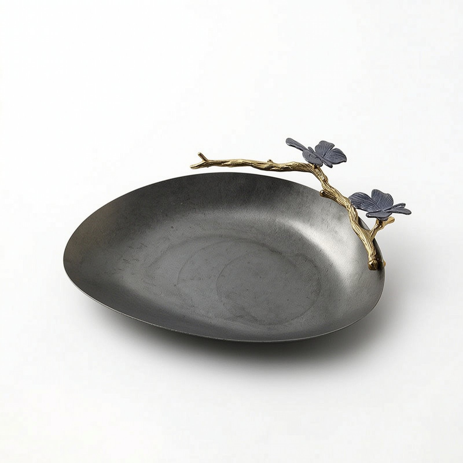 Stainless Steel Tray with Branch Ornament