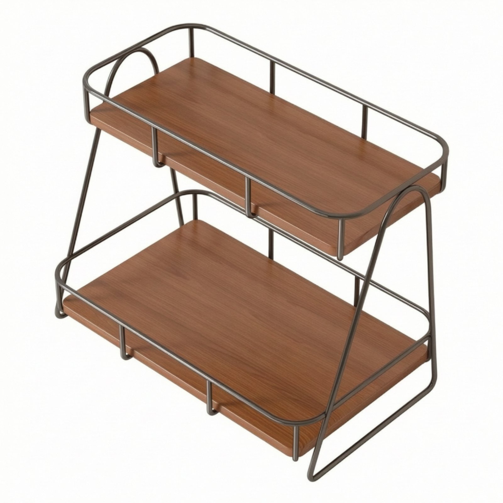 Two-Tier Desktop Storage Rack – Black, Size L