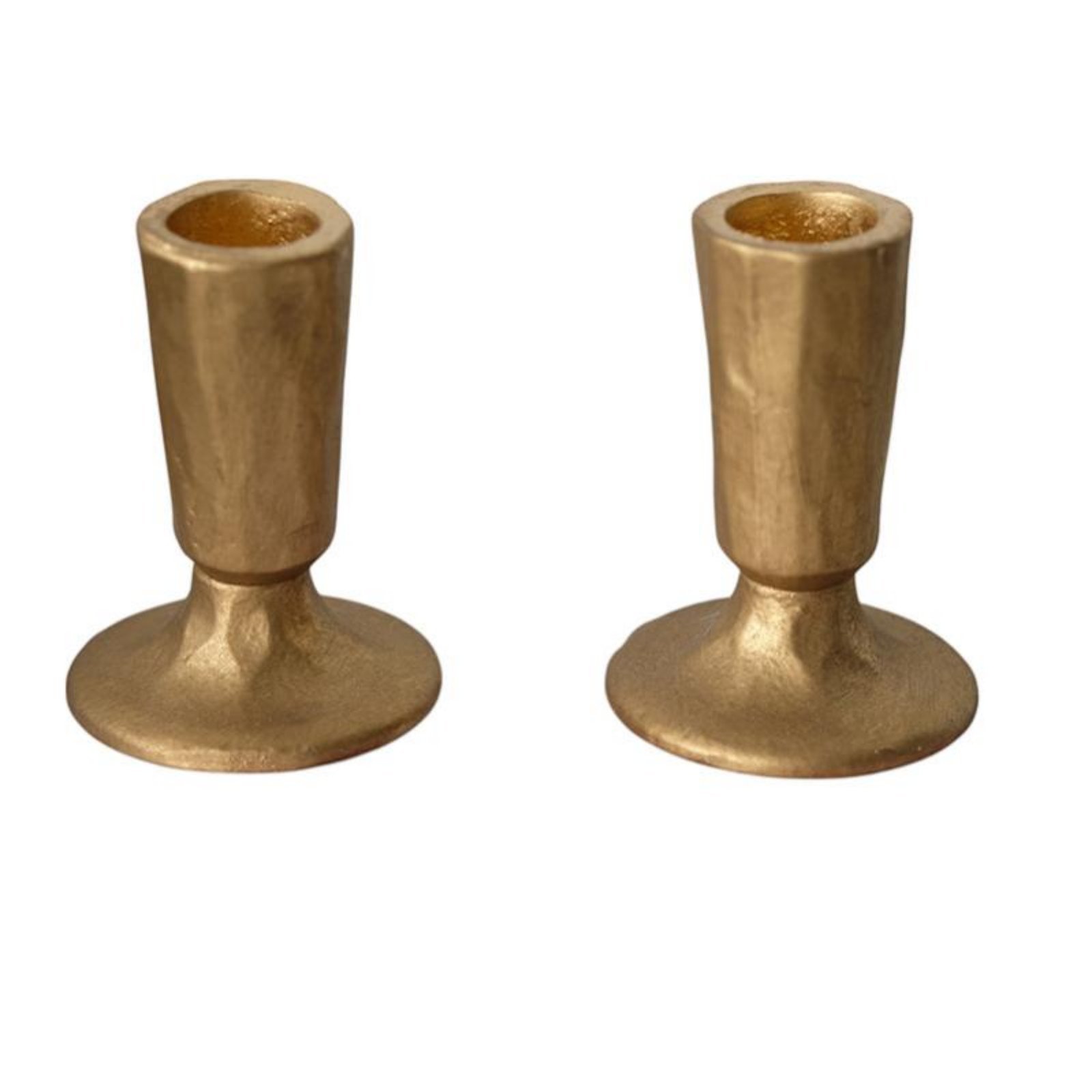 Vintage Gold Cast Iron Candle Holder