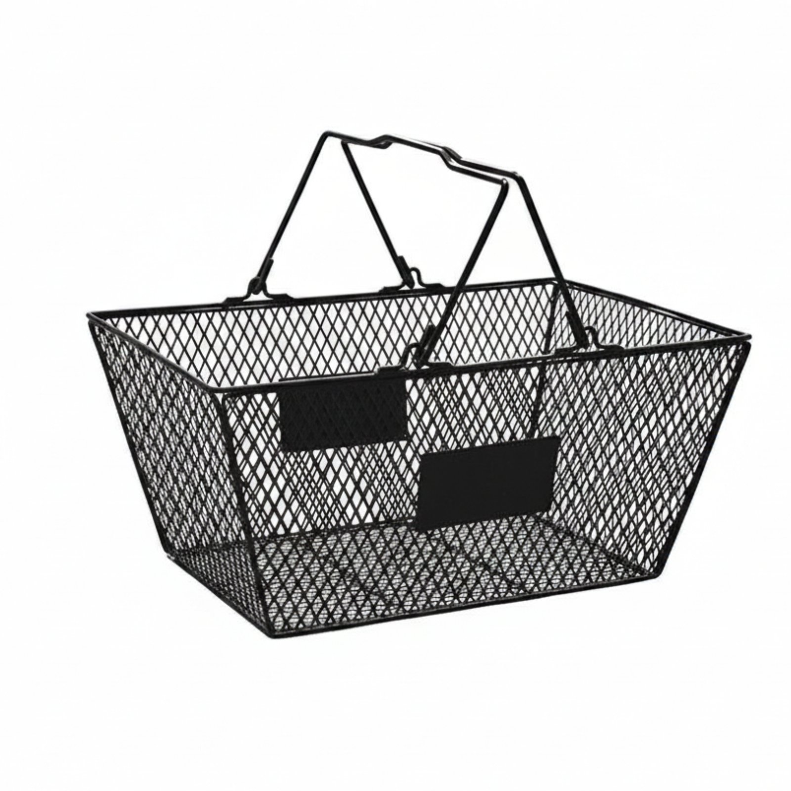 Wire Shopping Basket with Handles – Black