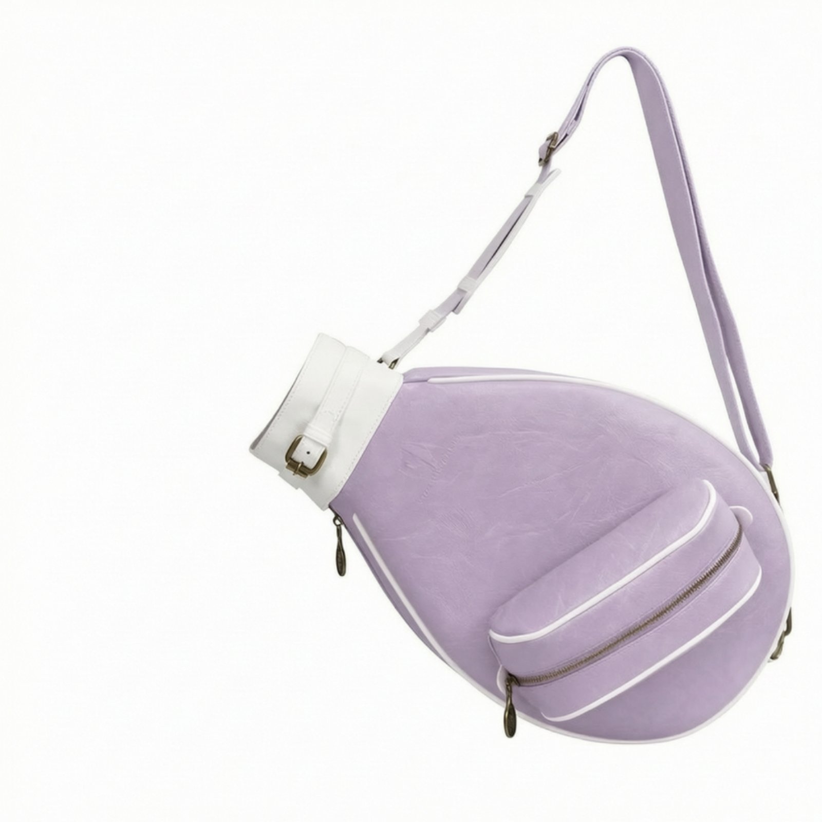 Teardrop Tennis Racket Bag – White Purple, 2 PACK