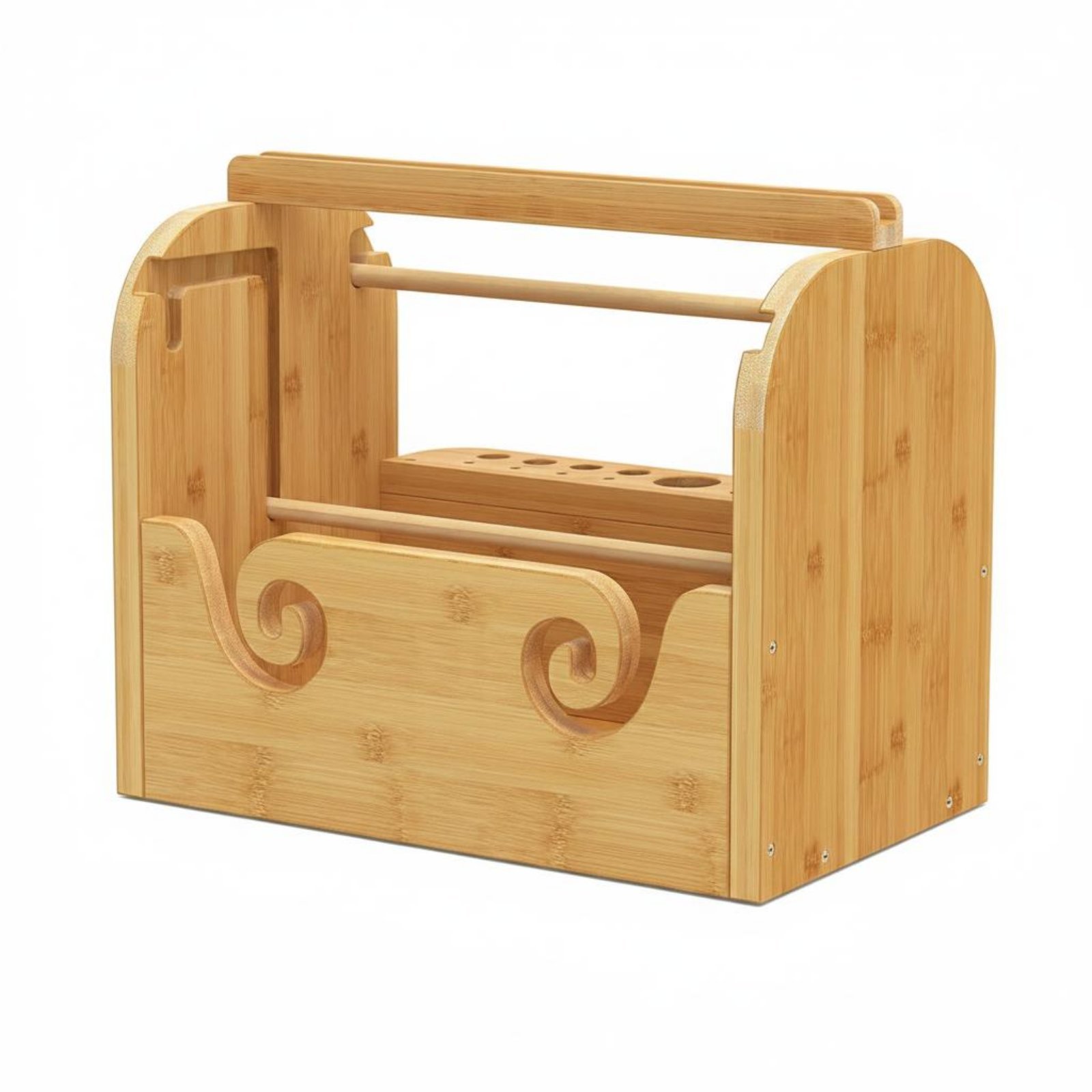 Wood Yarn Stand with Phone Slot