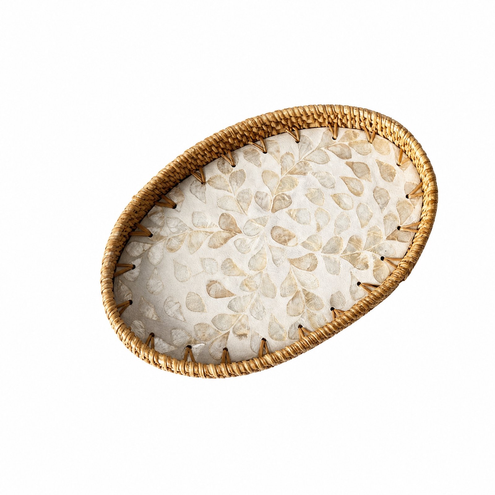 Rattan Serving Basket Handwoven