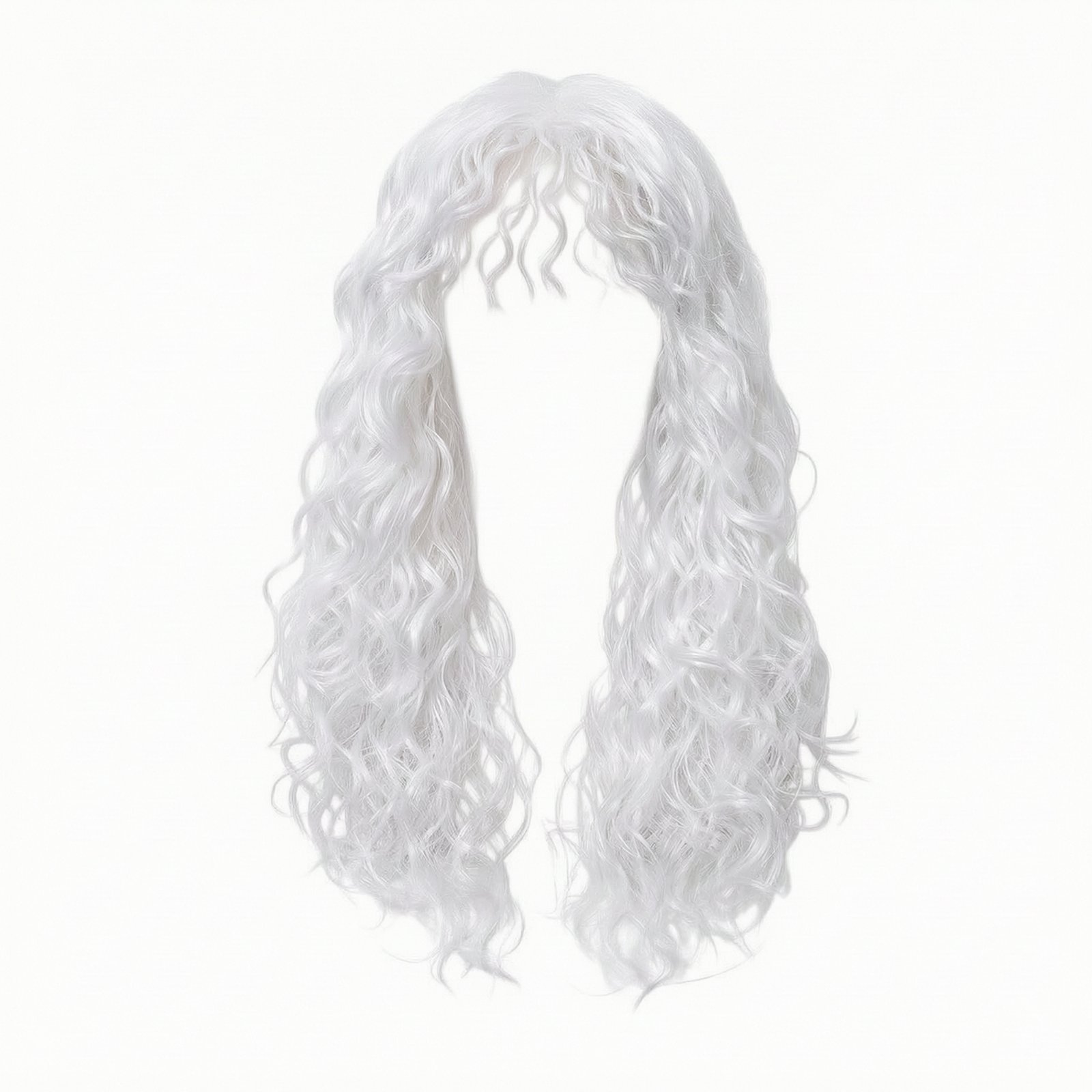 Long Curly Hairpiece with Bangs