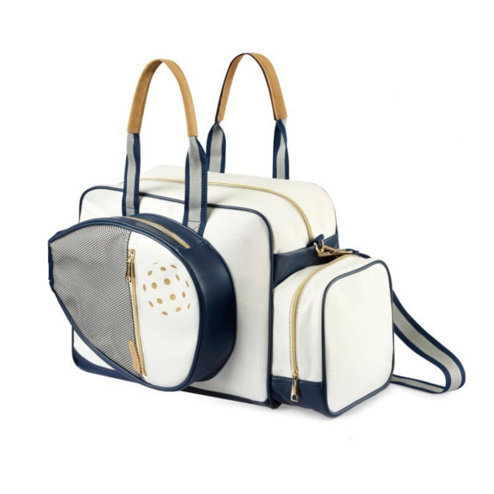 Racket Bag with Shoe Compartment – Beige