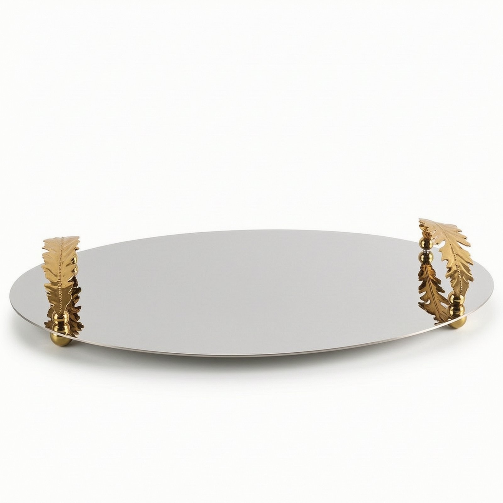 Oval Stainless Steel Mirrored Tray