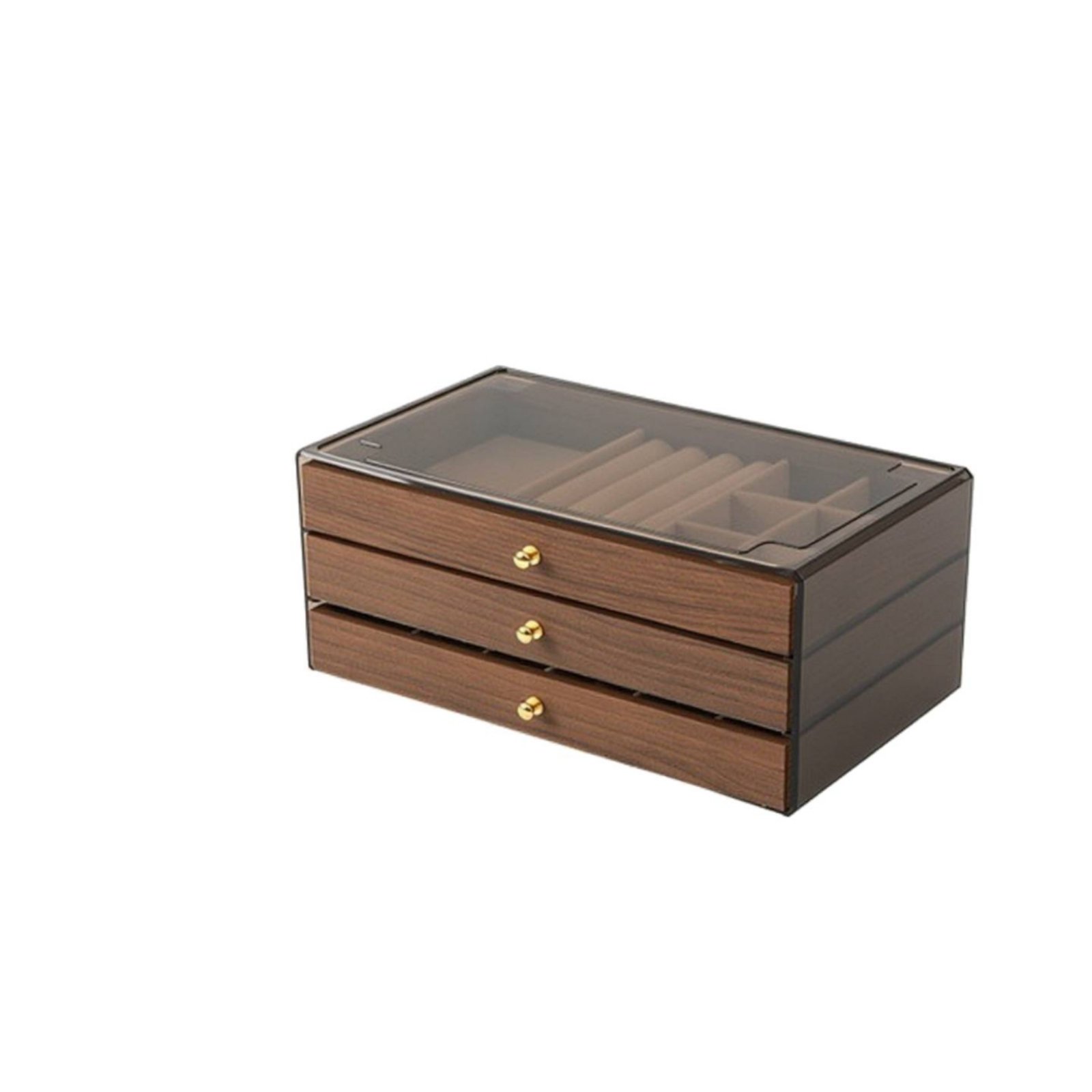 Wooden Jewelry Box with Drawers