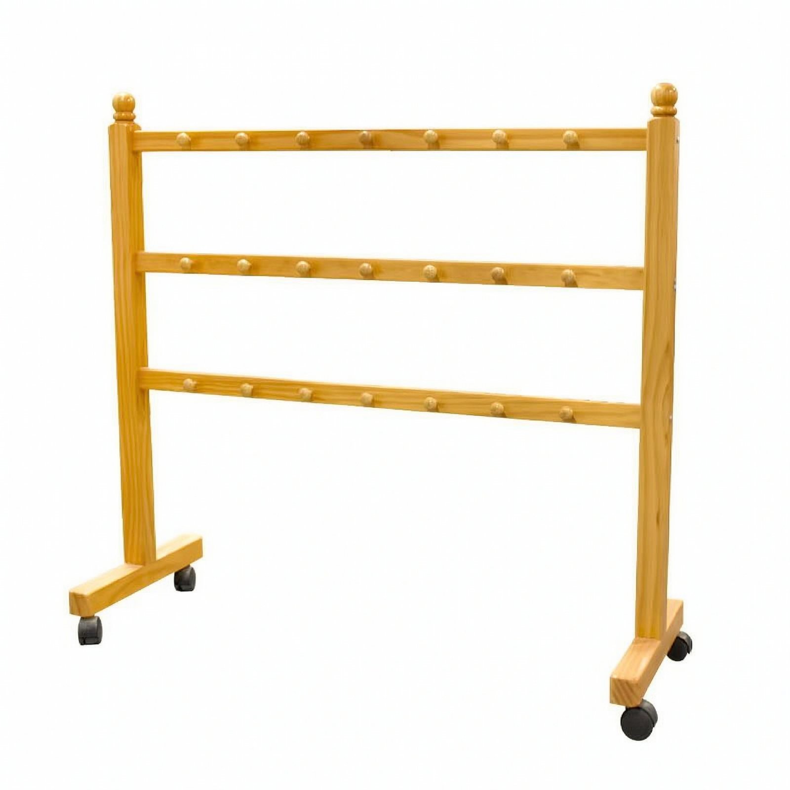 Three-Rail Towel Rack Light Wood
