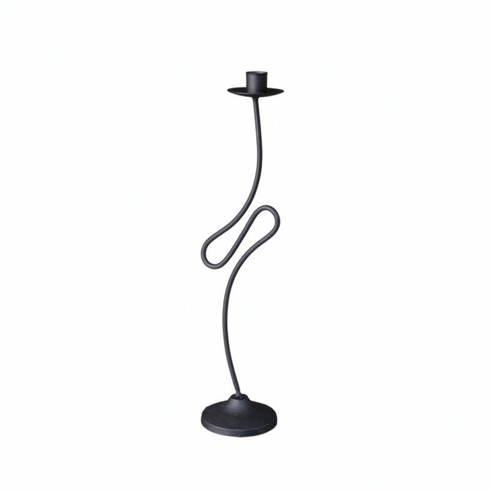 Candle Holder Matte Black Iron
